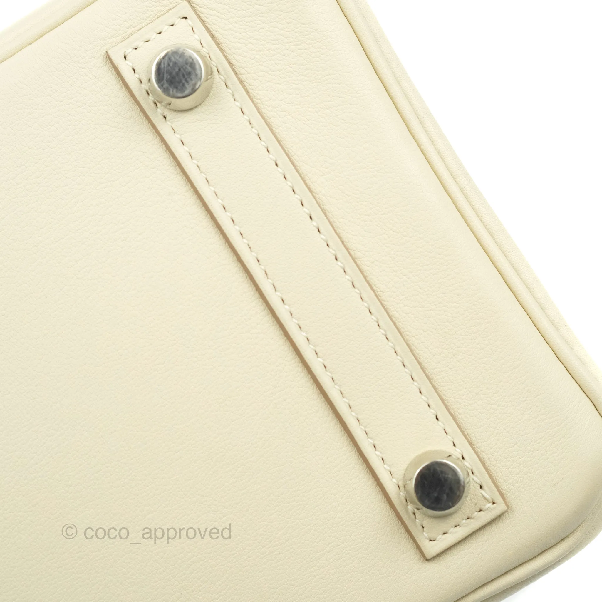 Hermes Birkin 25 Craie Swift Palladium Hardware