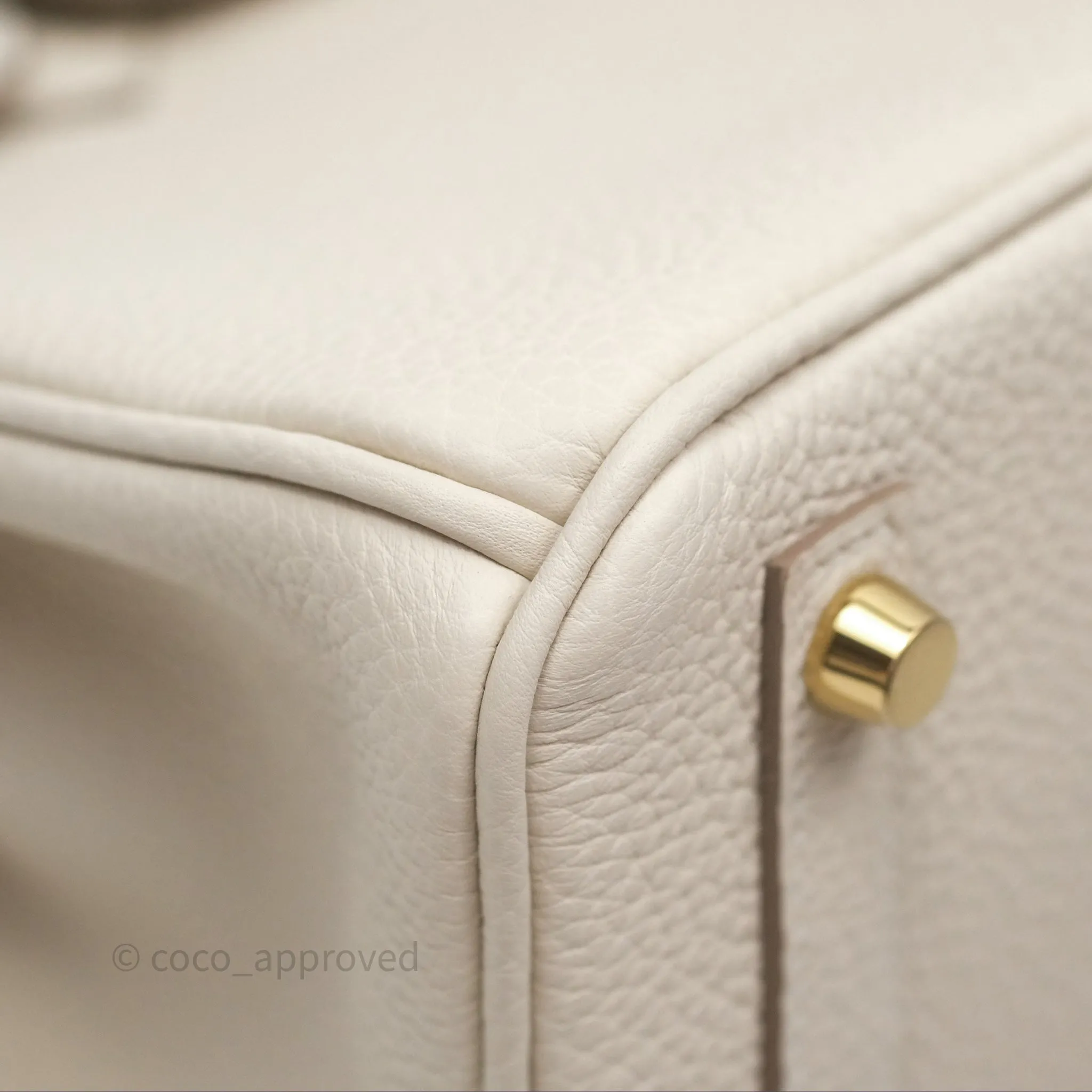 Hermes Birkin 25 Craie Togo Gold Hardware