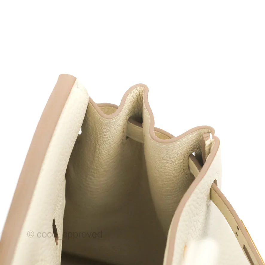 Hermes Birkin 25 Craie Togo Gold Hardware