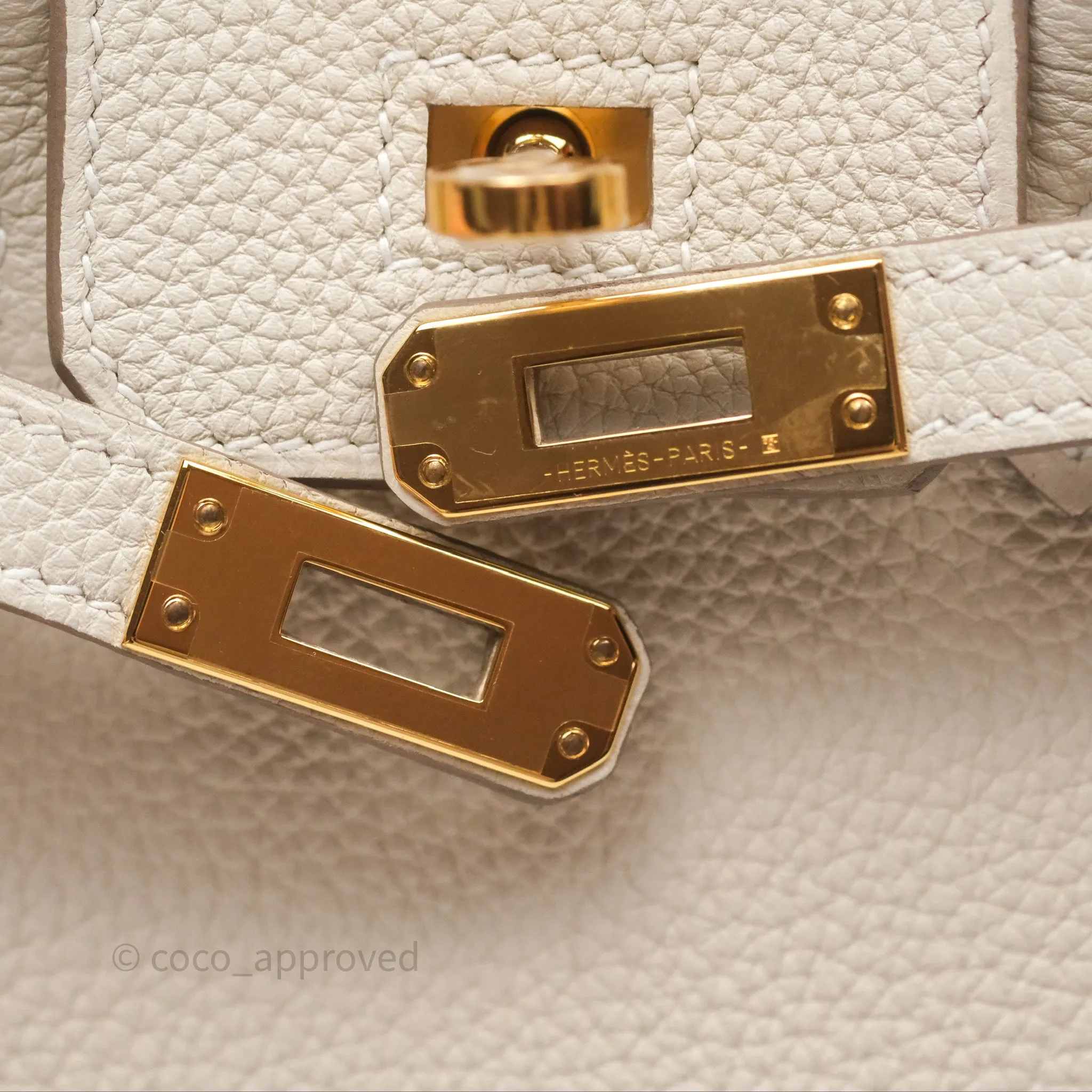 Hermes Birkin 25 Craie Togo Gold Hardware