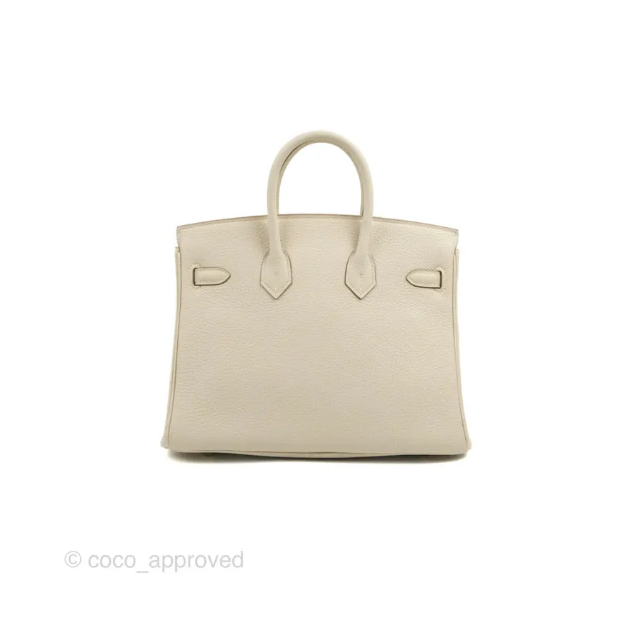 Hermes Birkin 25 Craie Togo Gold Hardware