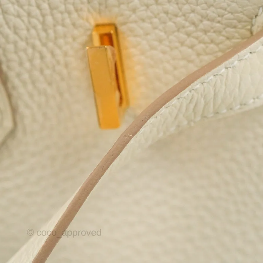 Hermes Birkin 25 Craie Togo Gold Hardware