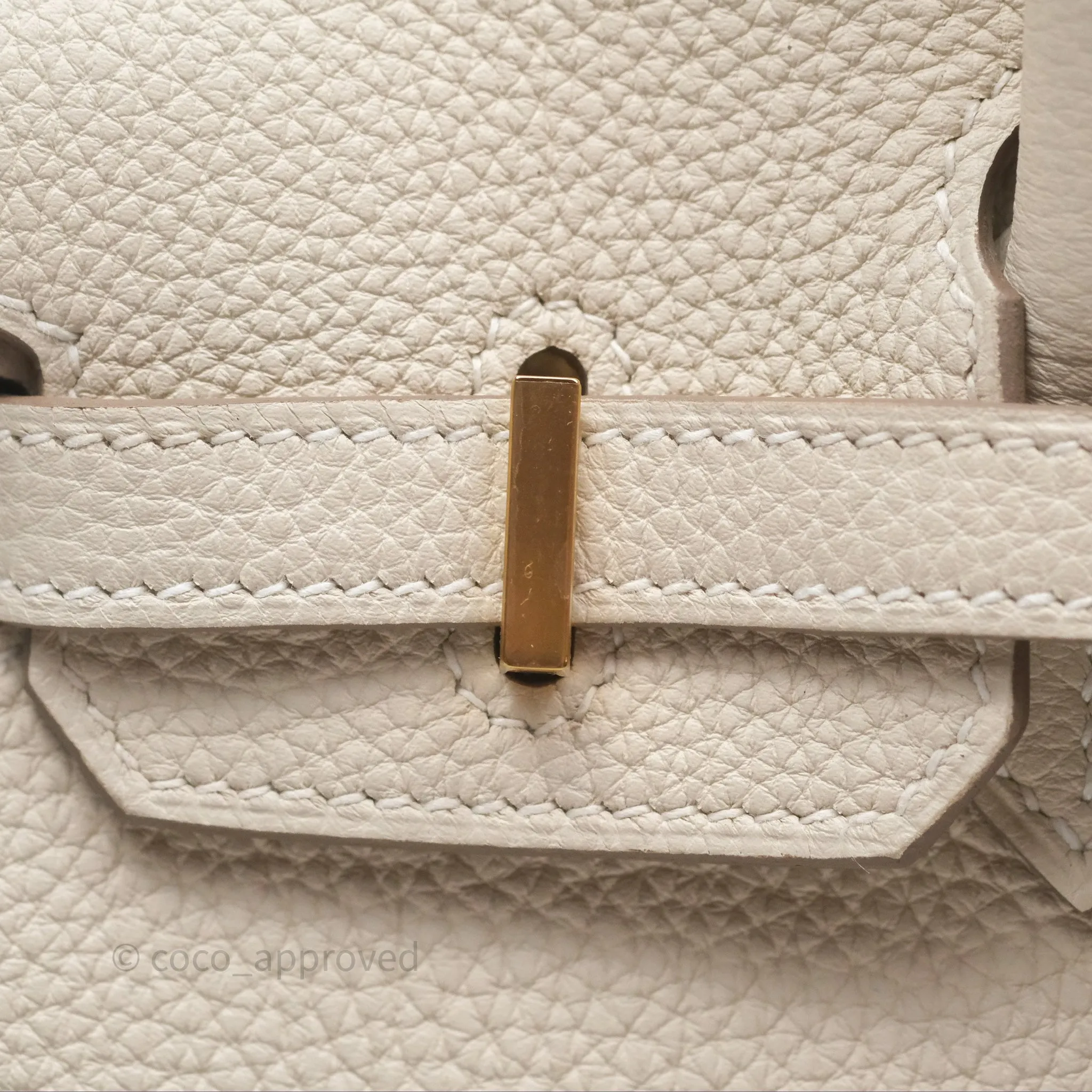 Hermes Birkin 25 Craie Togo Gold Hardware
