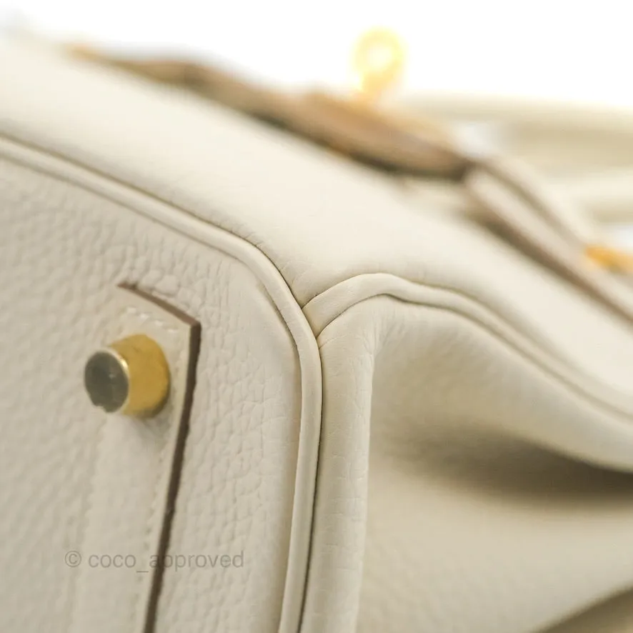 Hermes Birkin 25 Craie Togo Gold Hardware