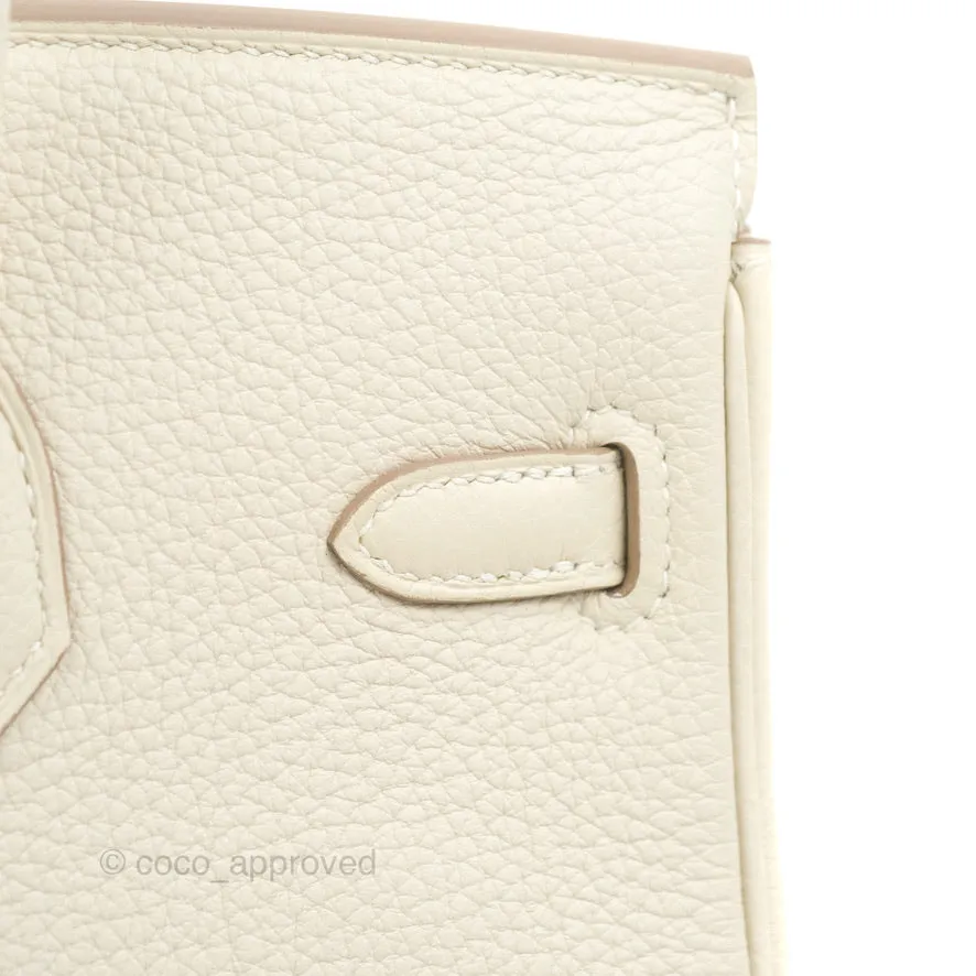 Hermes Birkin 25 Craie Togo Gold Hardware