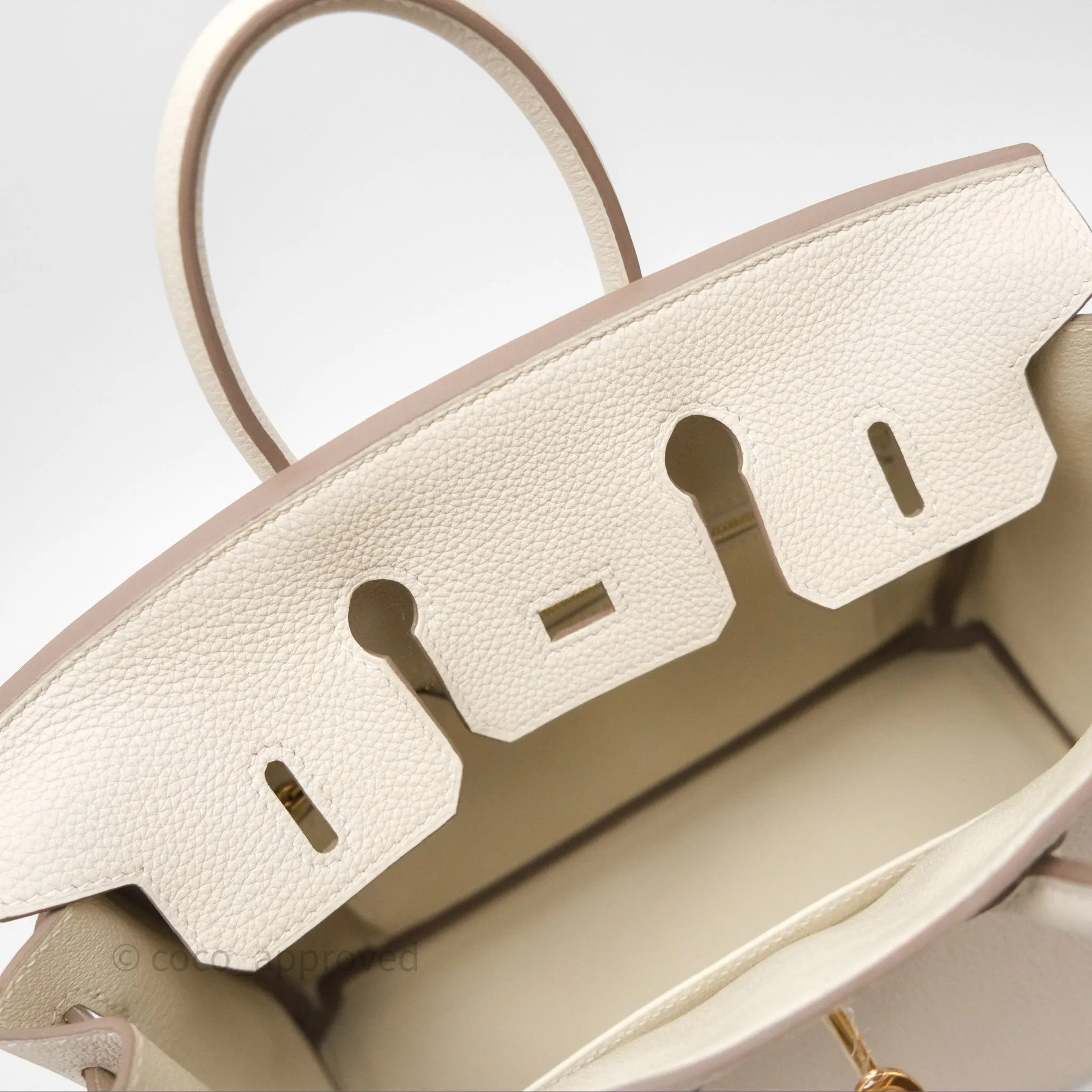 Hermes Birkin 25 Craie Togo Gold Hardware