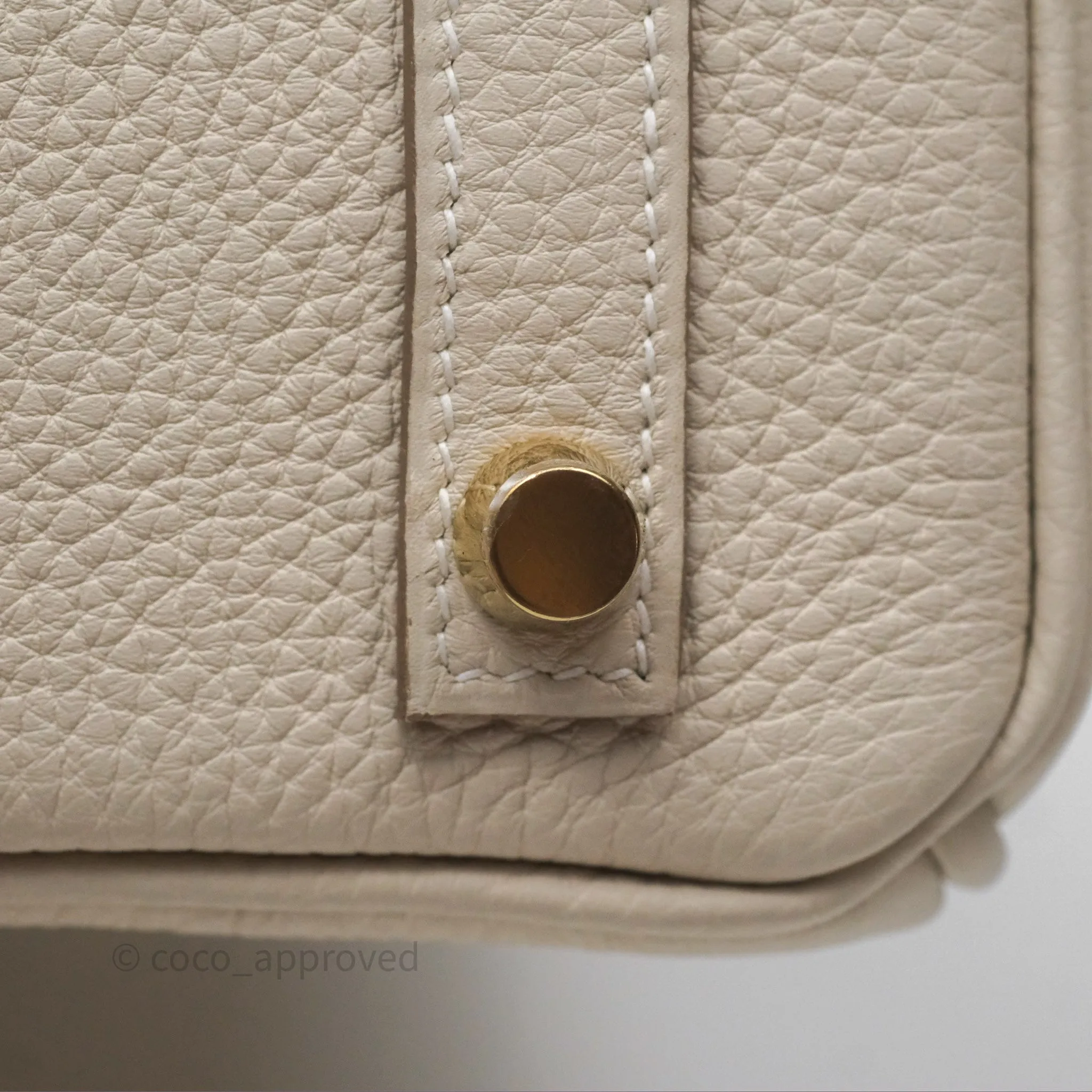 Hermes Birkin 25 Craie Togo Gold Hardware
