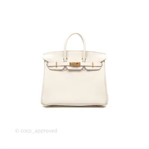 Hermes Birkin 25 Craie Togo Gold Hardware