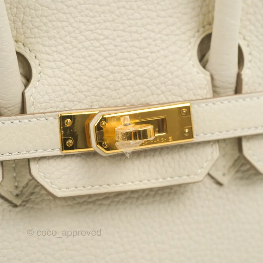 Hermes Birkin 25 Craie Togo Gold Hardware