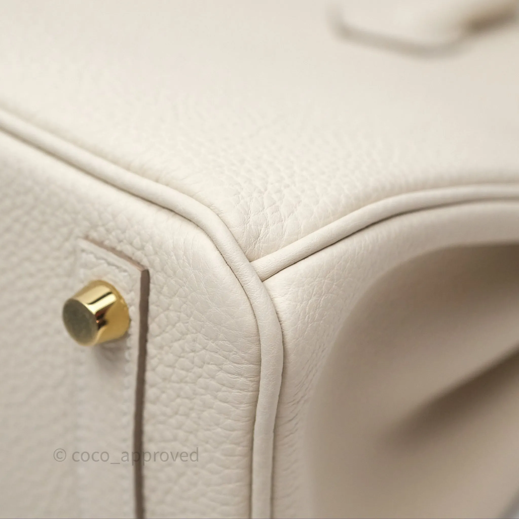 Hermes Birkin 25 Craie Togo Gold Hardware