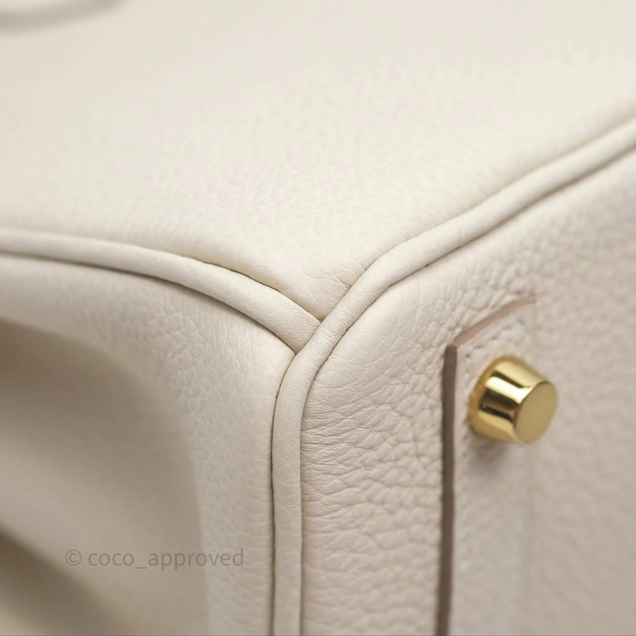 Hermes Birkin 25 Craie Togo Gold Hardware