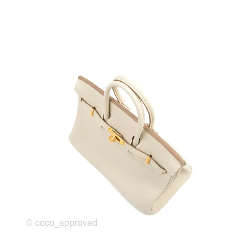 Hermes Birkin 25 Craie Togo Gold Hardware