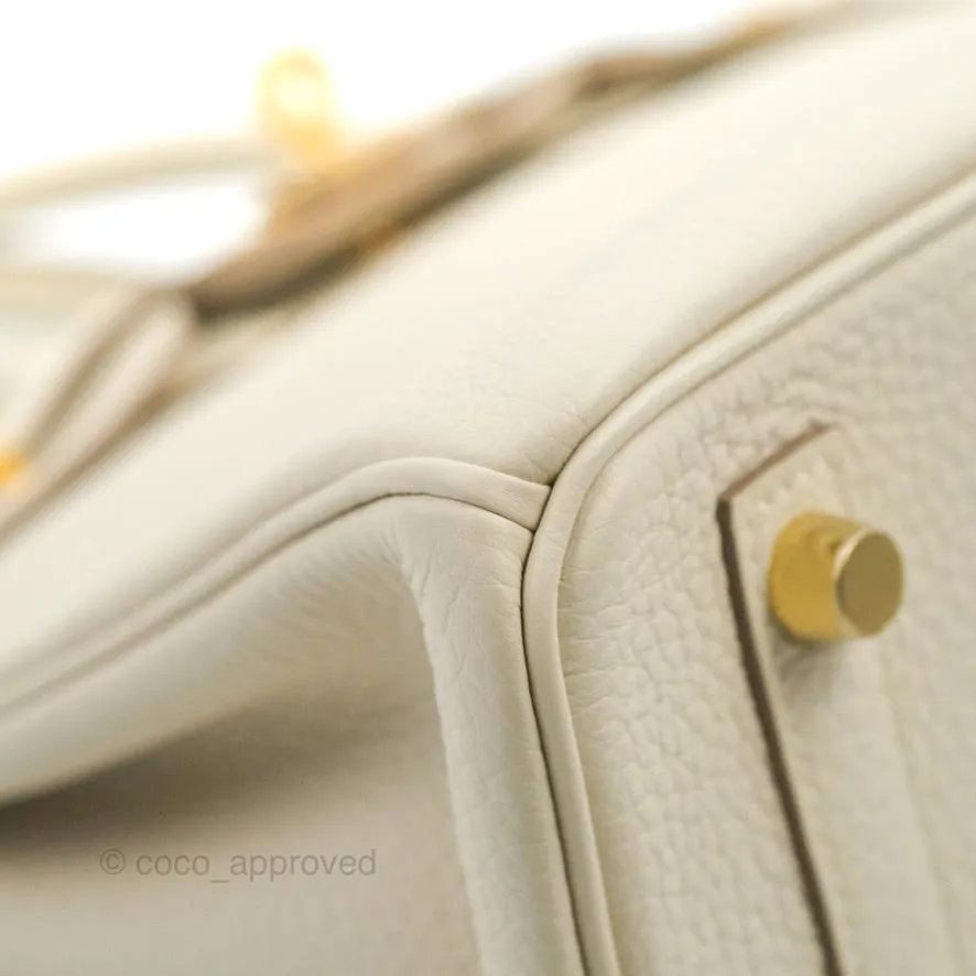 Hermes Birkin 25 Craie Togo Gold Hardware