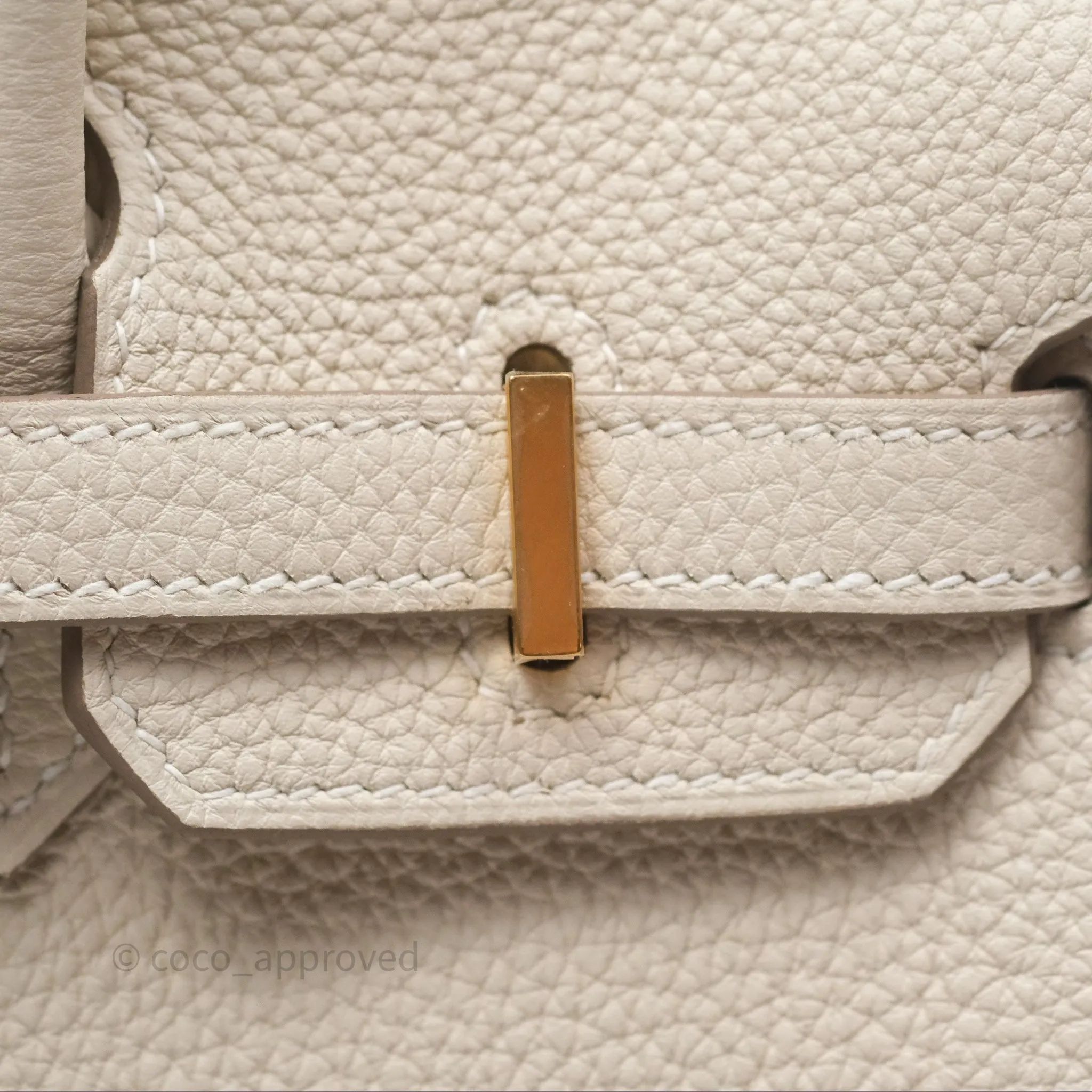 Hermes Birkin 25 Craie Togo Gold Hardware