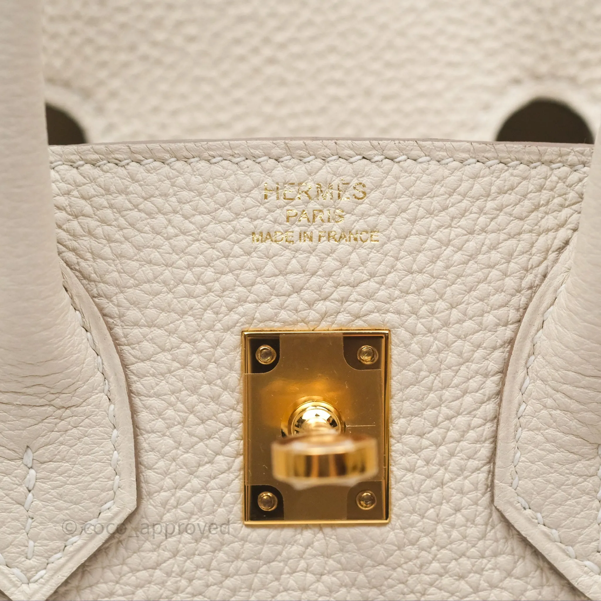 Hermes Birkin 25 Craie Togo Gold Hardware