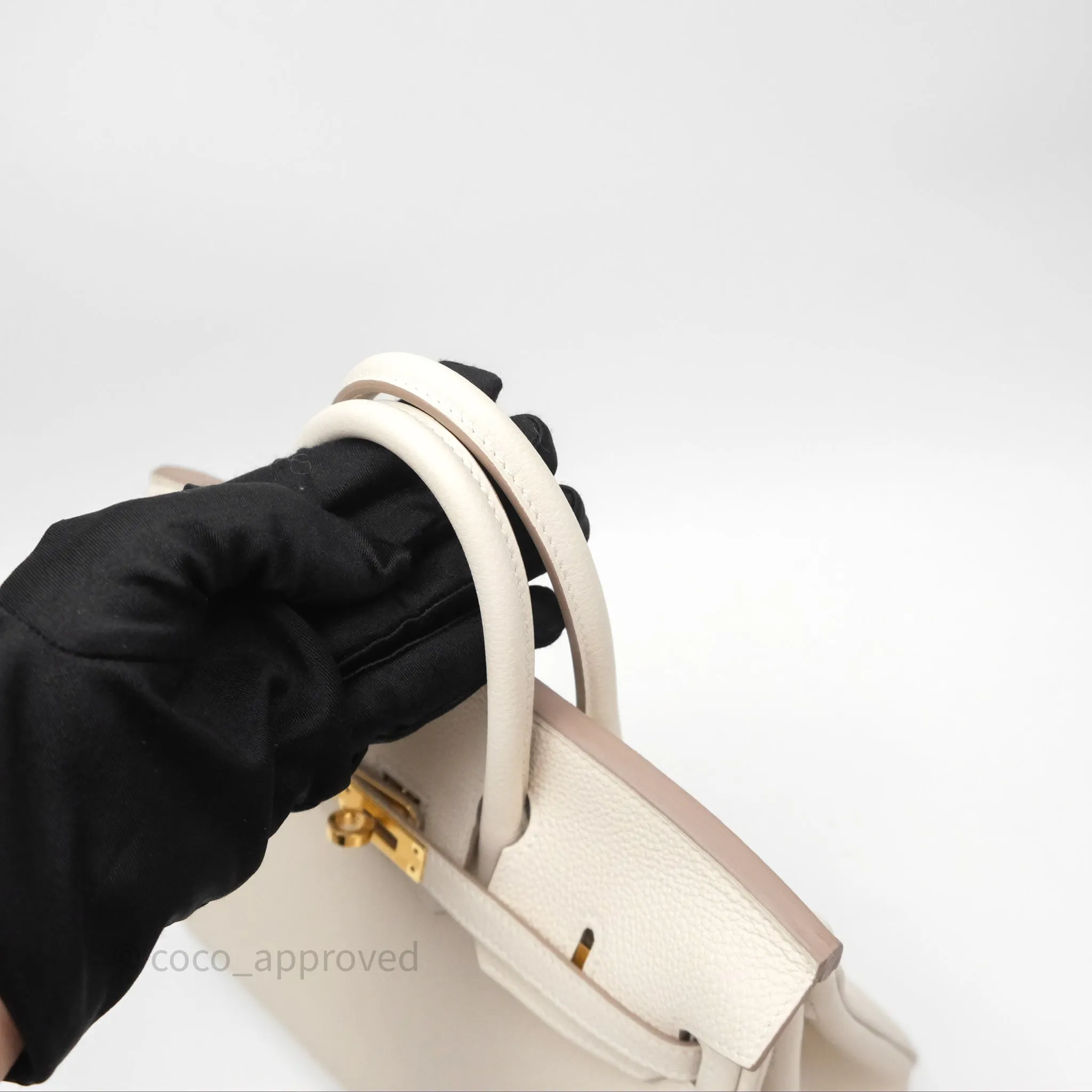 Hermes Birkin 25 Craie Togo Gold Hardware