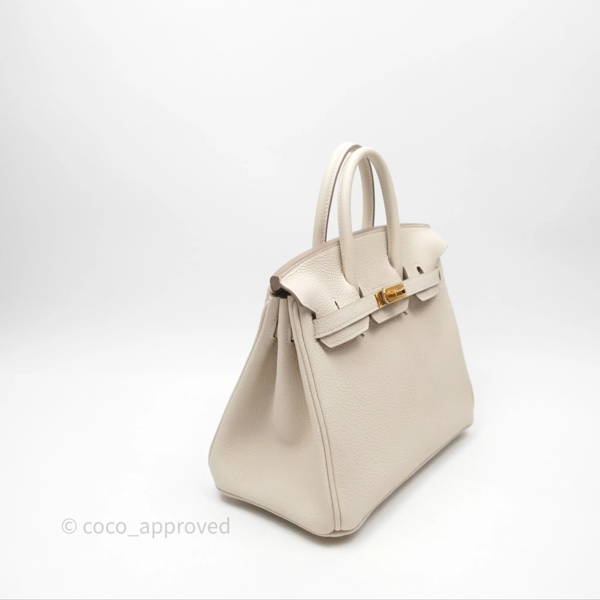 Hermes Birkin 25 Craie Togo Gold Hardware