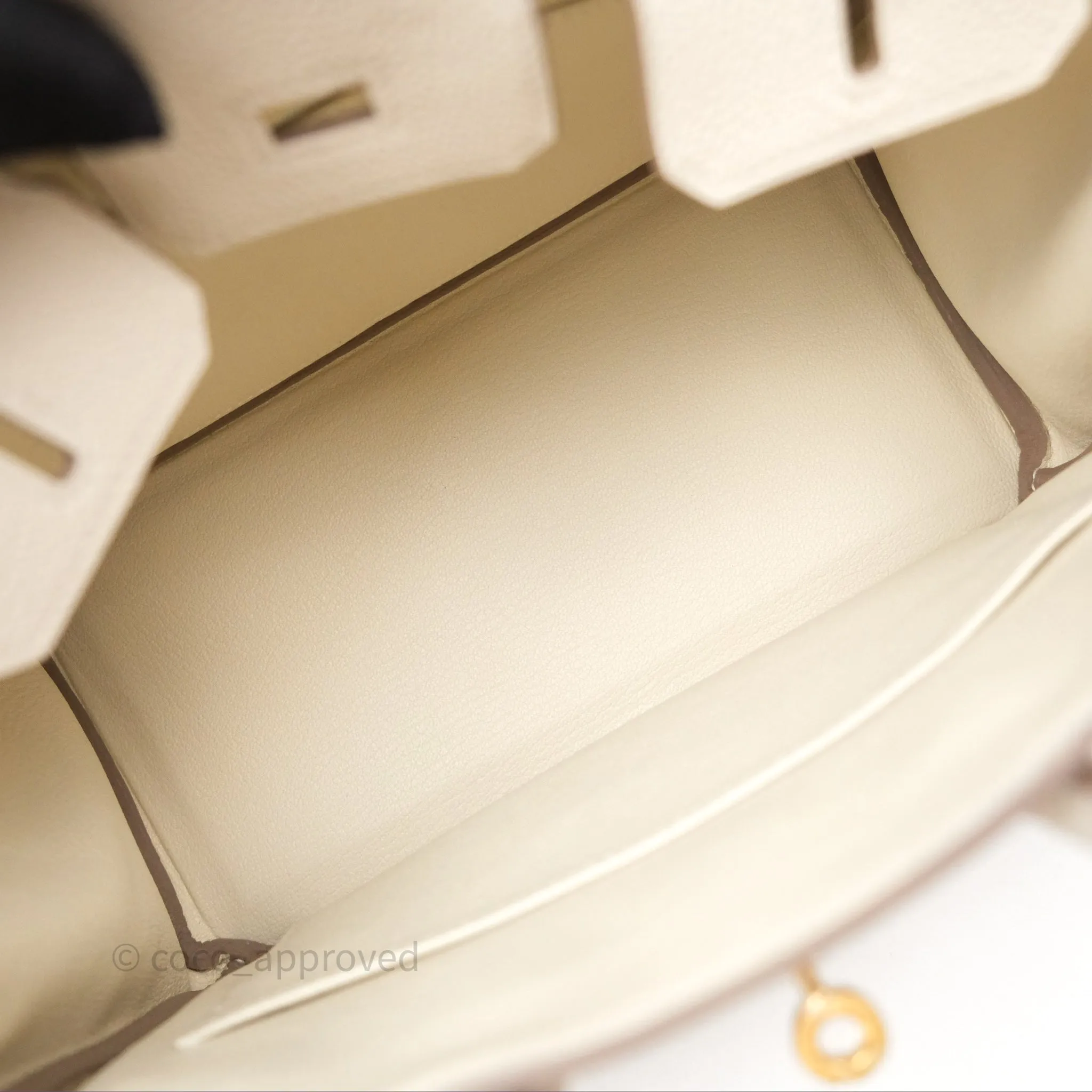 Hermes Birkin 25 Craie Togo Gold Hardware