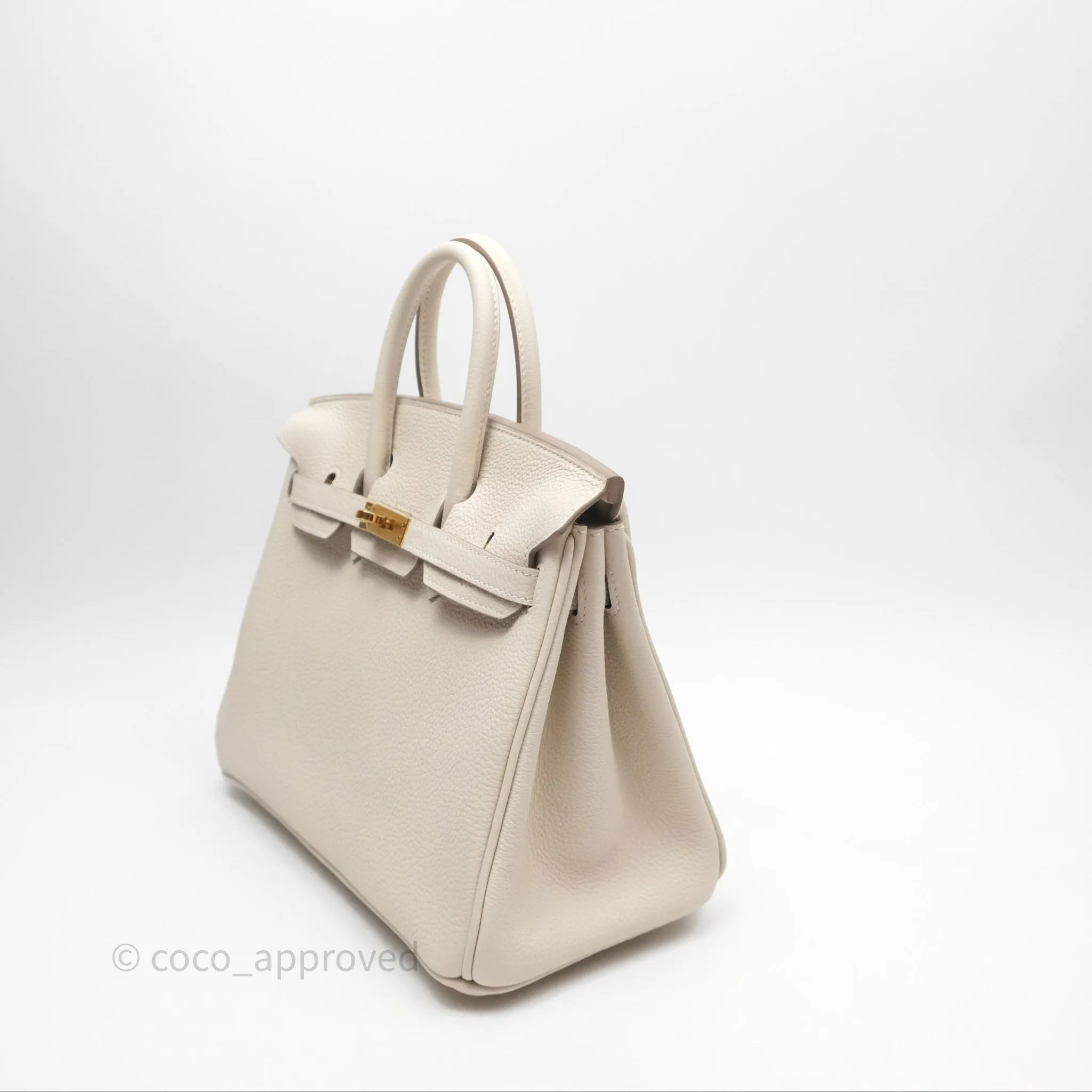 Hermes Birkin 25 Craie Togo Gold Hardware