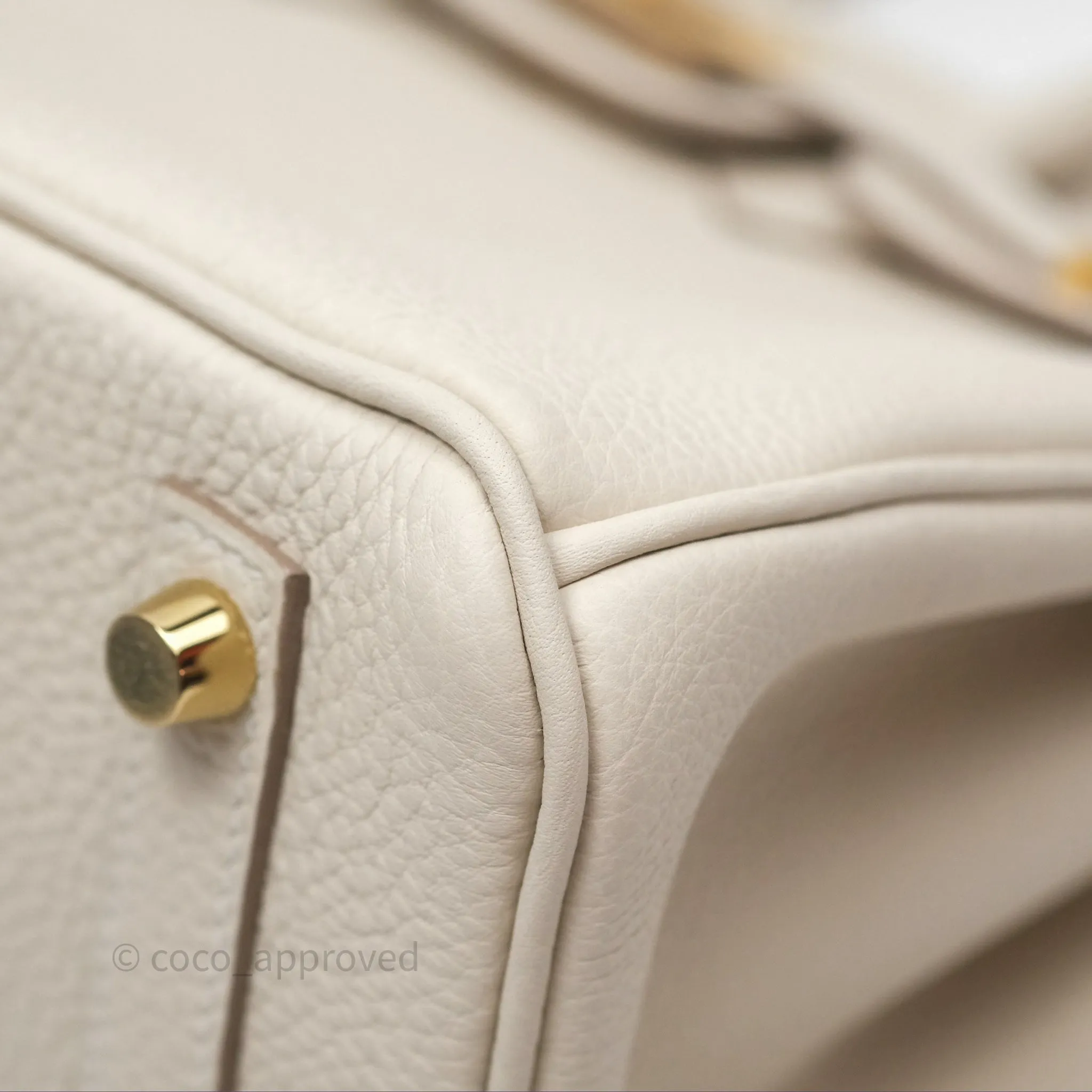 Hermes Birkin 25 Craie Togo Gold Hardware