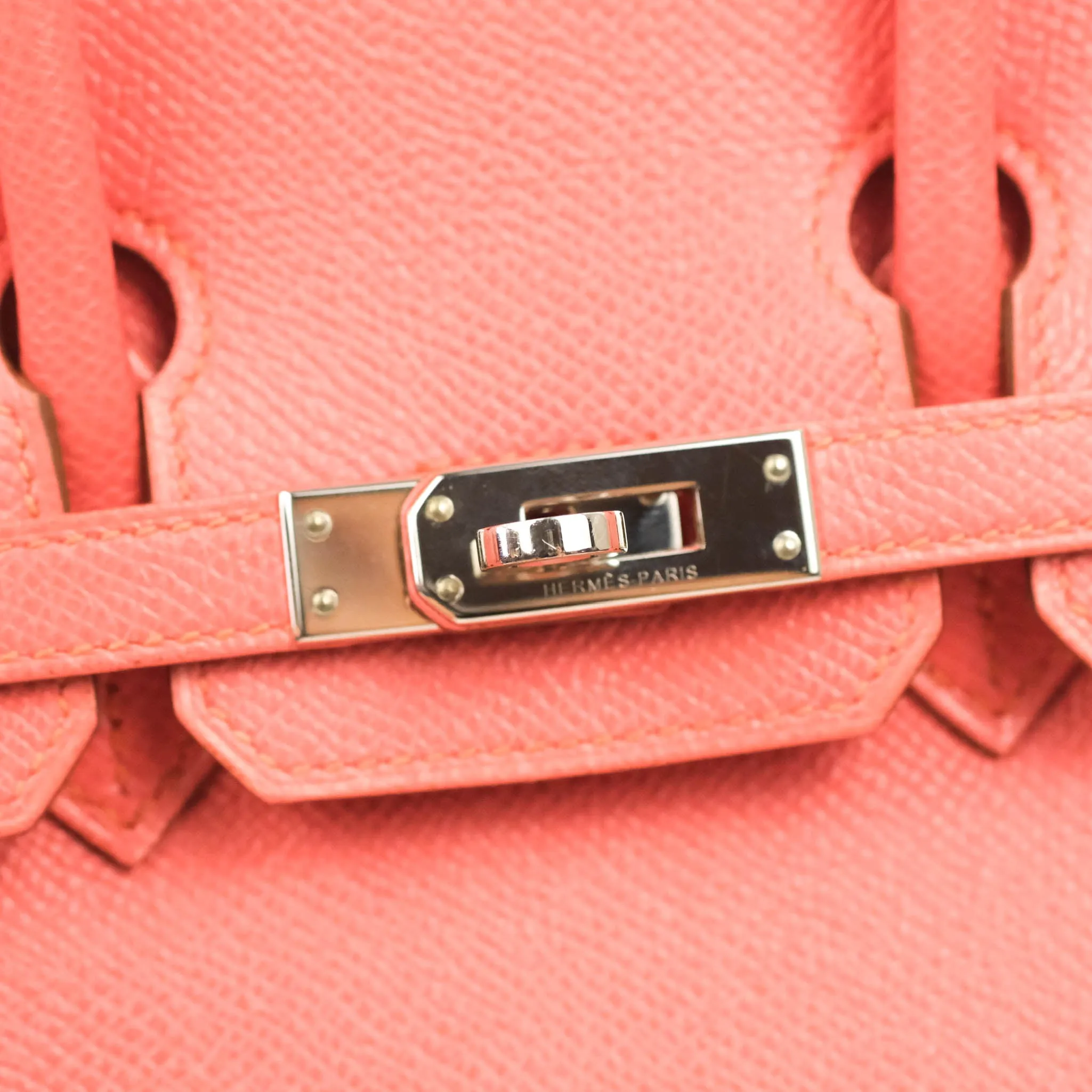 Hermes Birkin 25 Flamingo Epsom Palladium Hardware