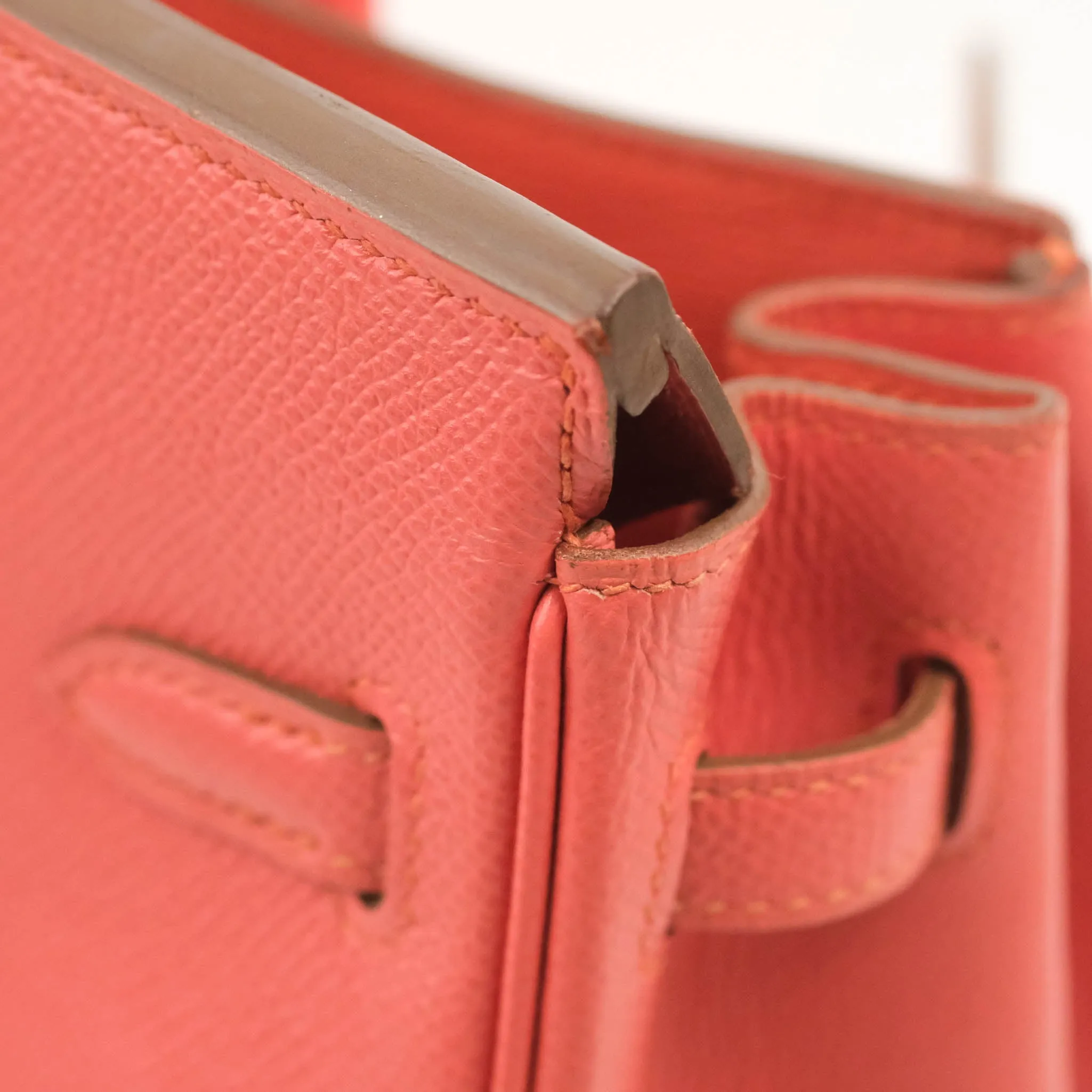 Hermes Birkin 25 Flamingo Epsom Palladium Hardware
