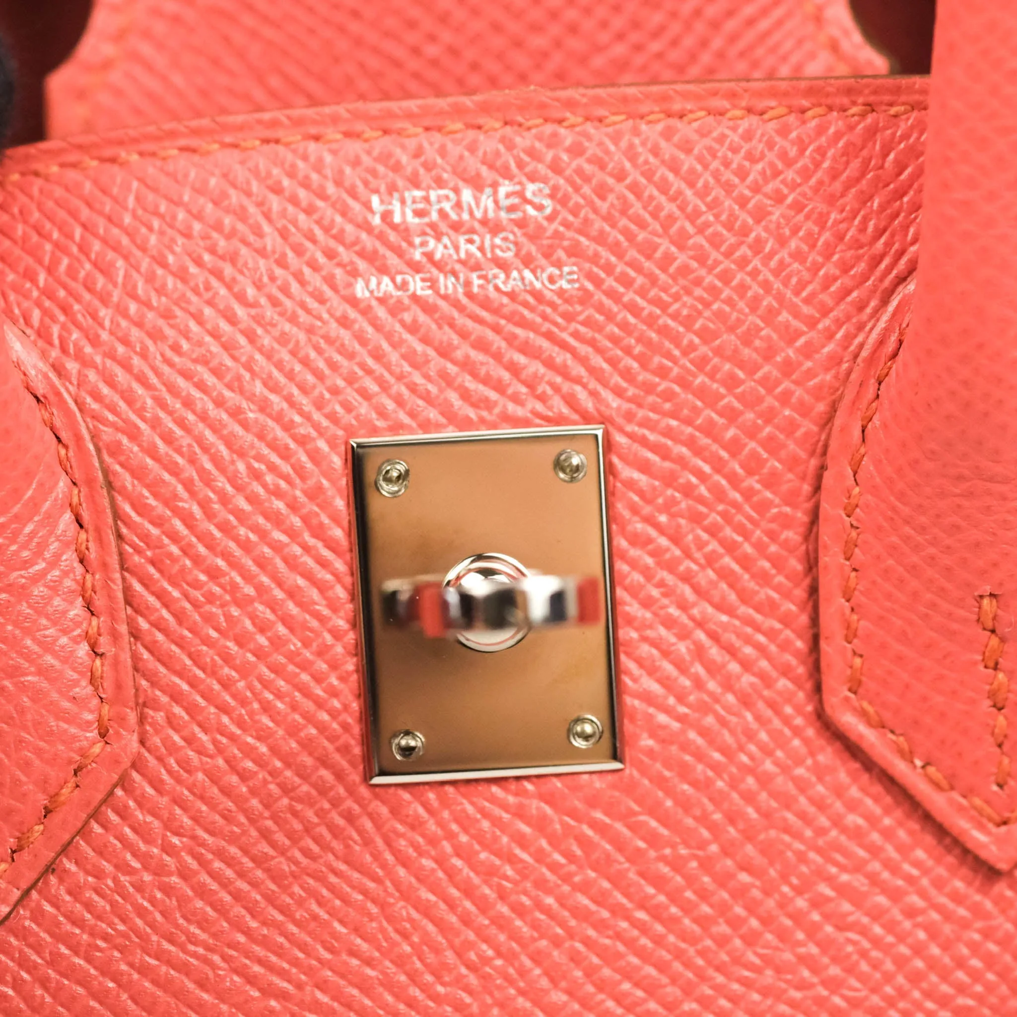 Hermes Birkin 25 Flamingo Epsom Palladium Hardware