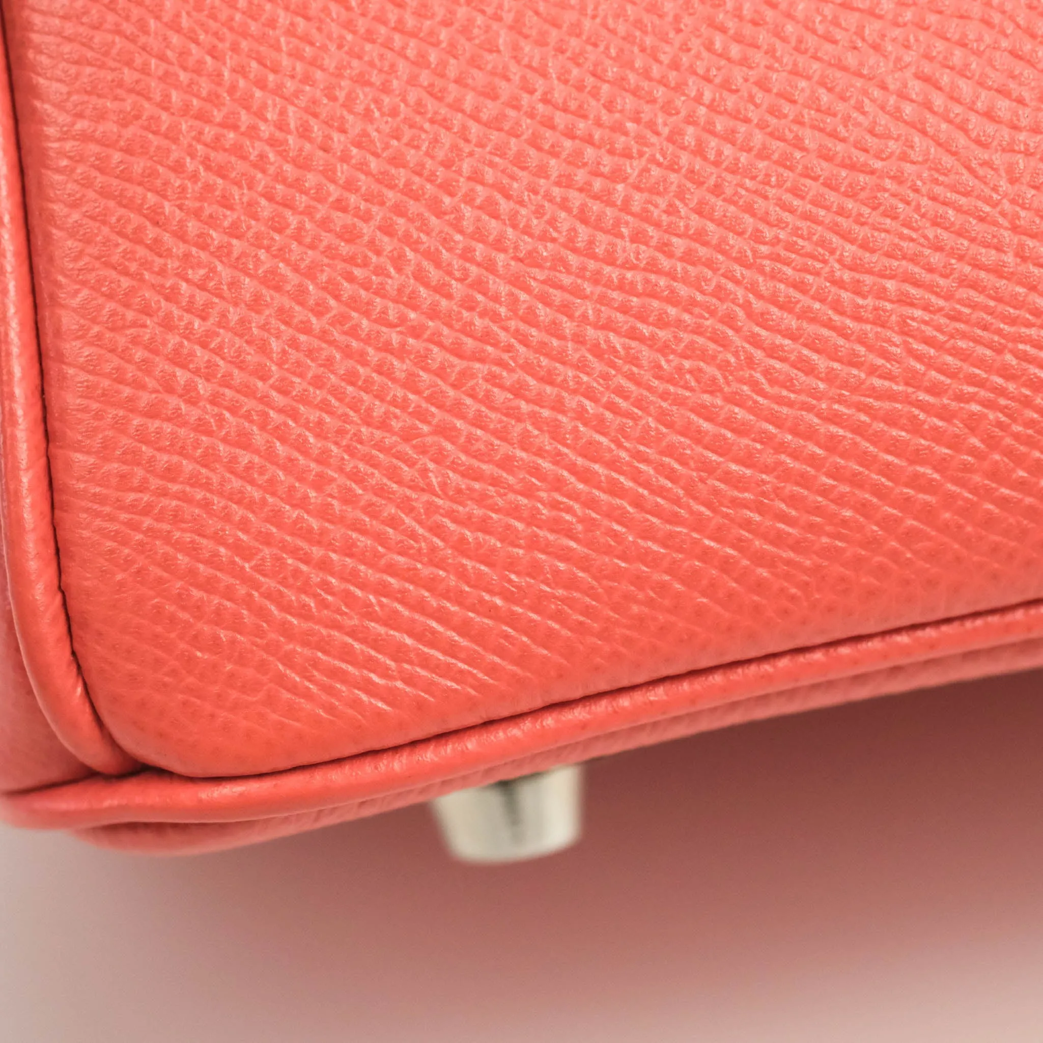 Hermes Birkin 25 Flamingo Epsom Palladium Hardware