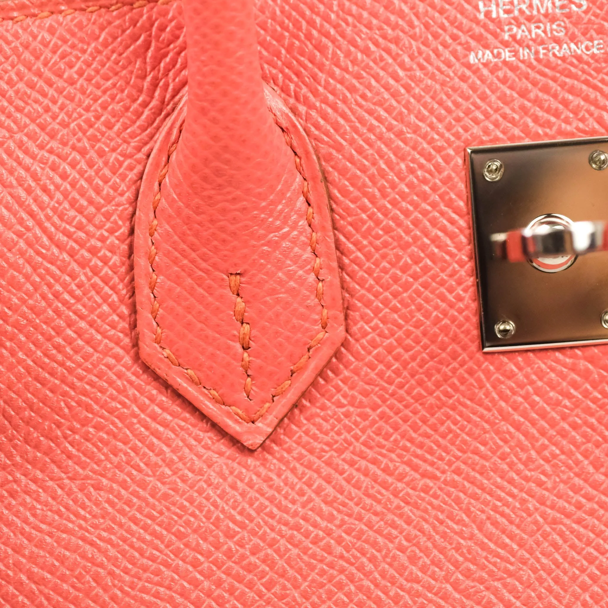 Hermes Birkin 25 Flamingo Epsom Palladium Hardware