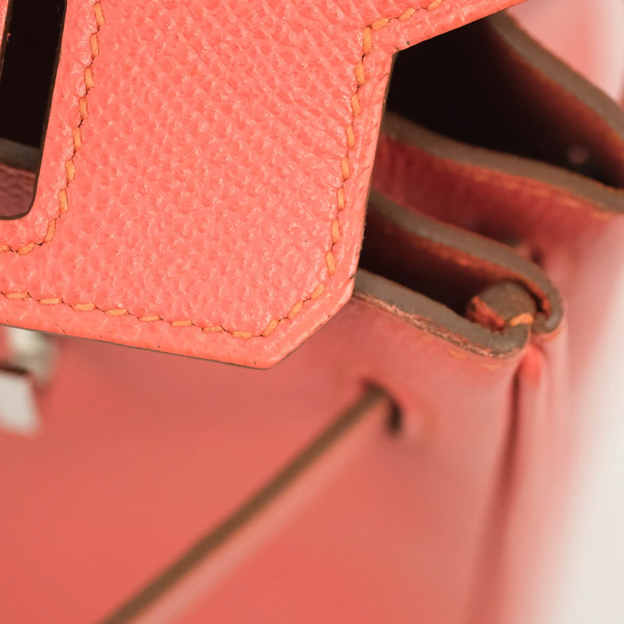 Hermes Birkin 25 Flamingo Epsom Palladium Hardware