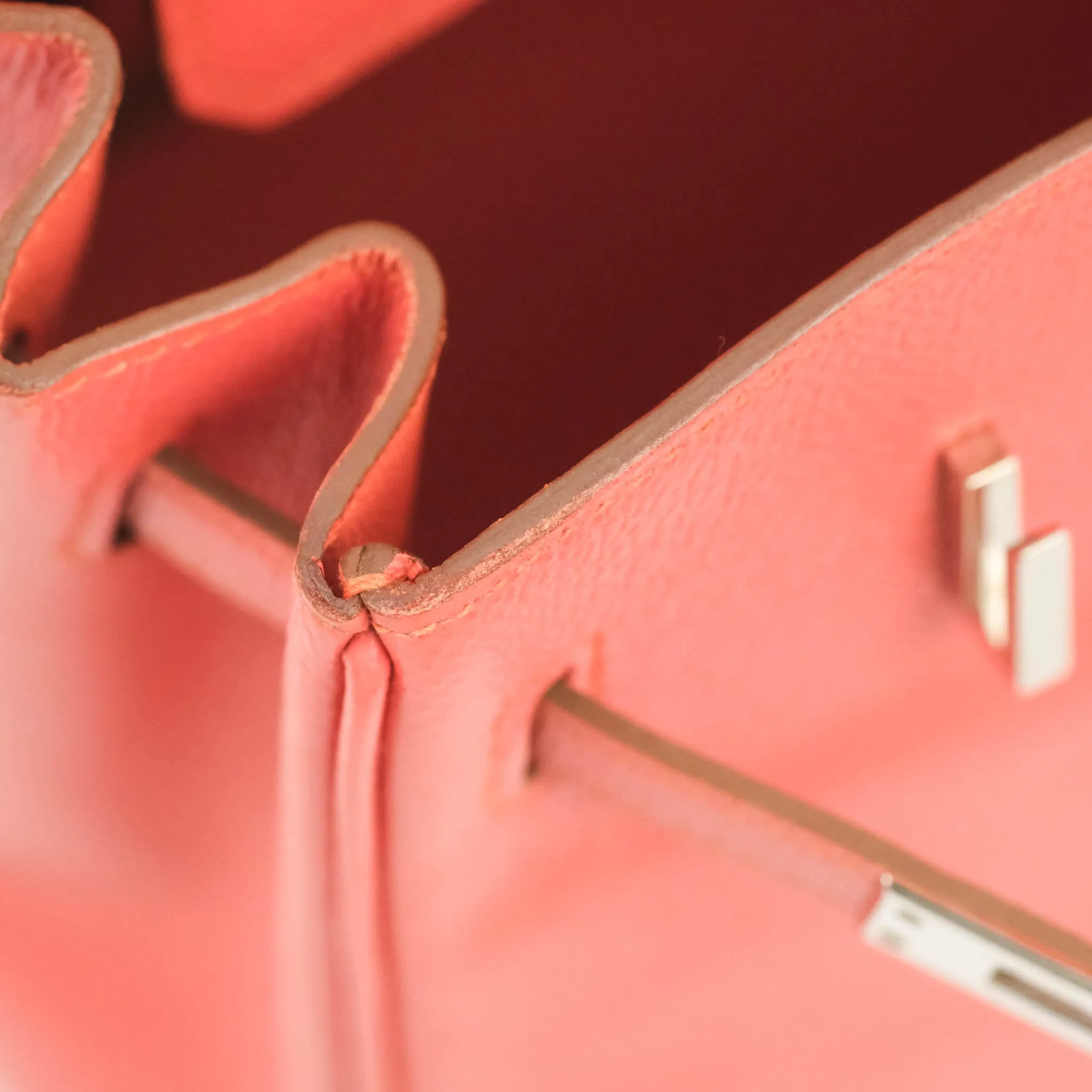 Hermes Birkin 25 Flamingo Epsom Palladium Hardware