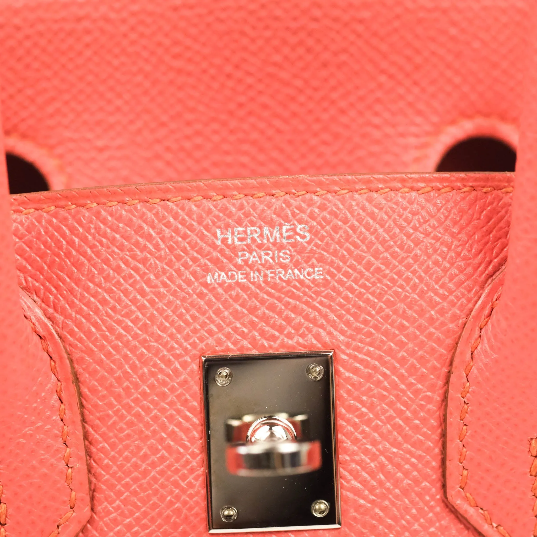 Hermes Birkin 25 Flamingo Epsom Palladium Hardware