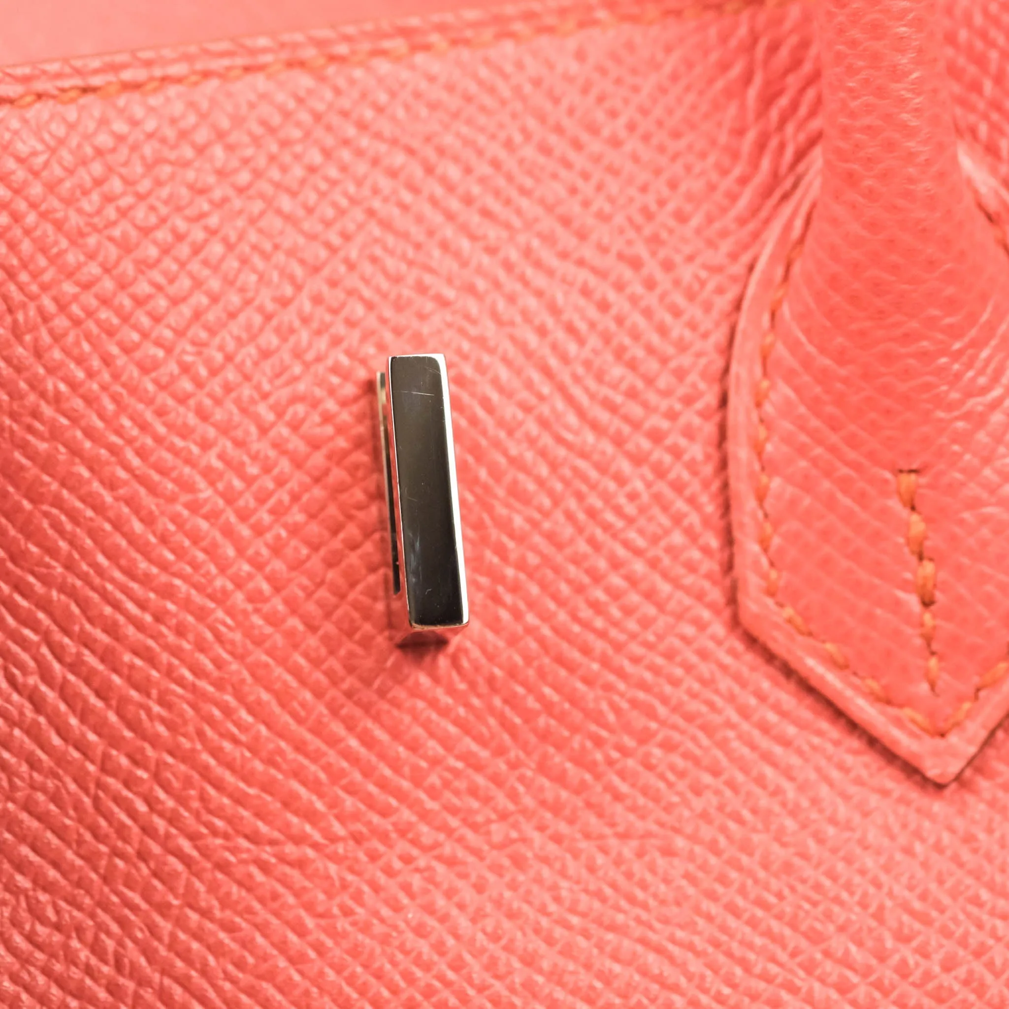 Hermes Birkin 25 Flamingo Epsom Palladium Hardware