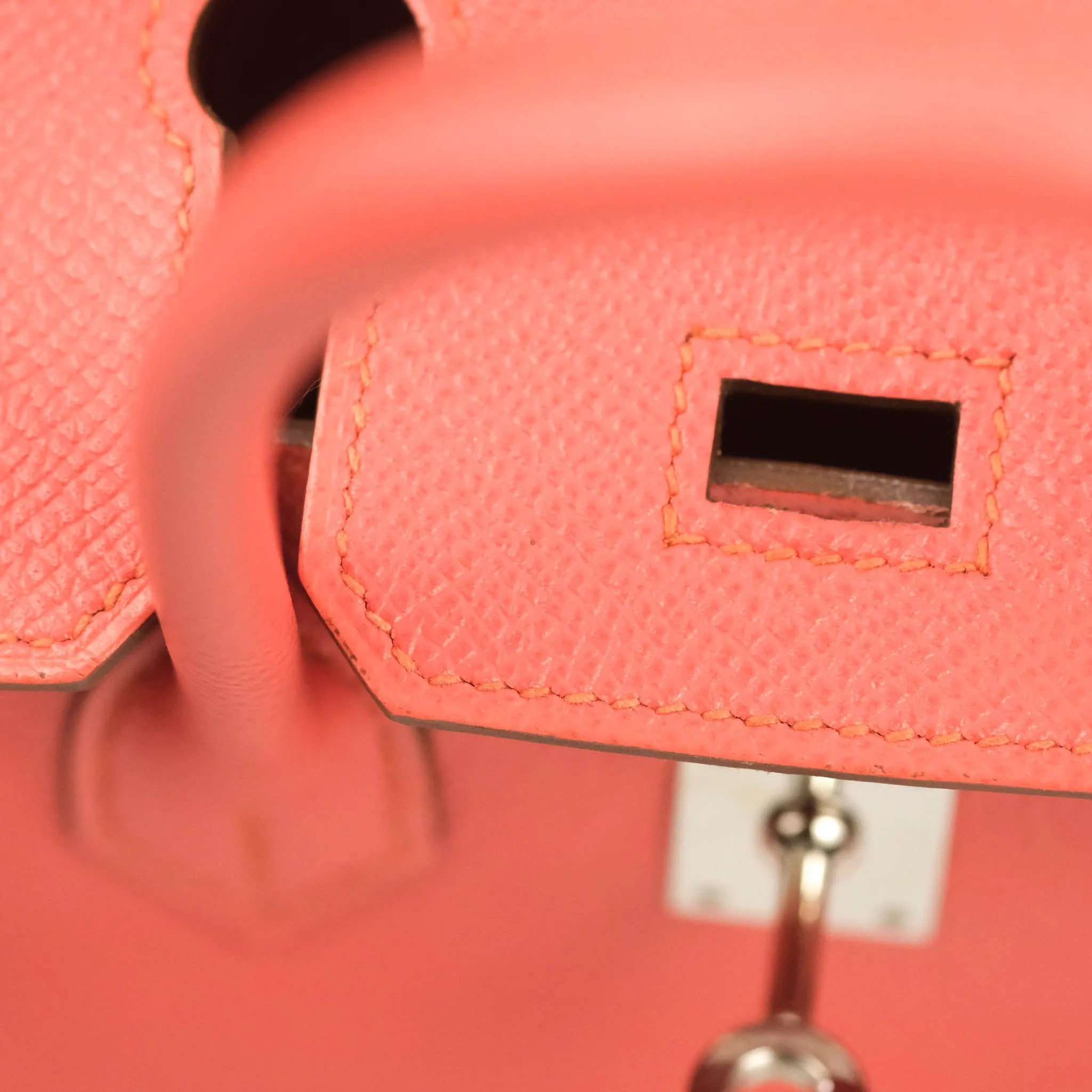 Hermes Birkin 25 Flamingo Epsom Palladium Hardware