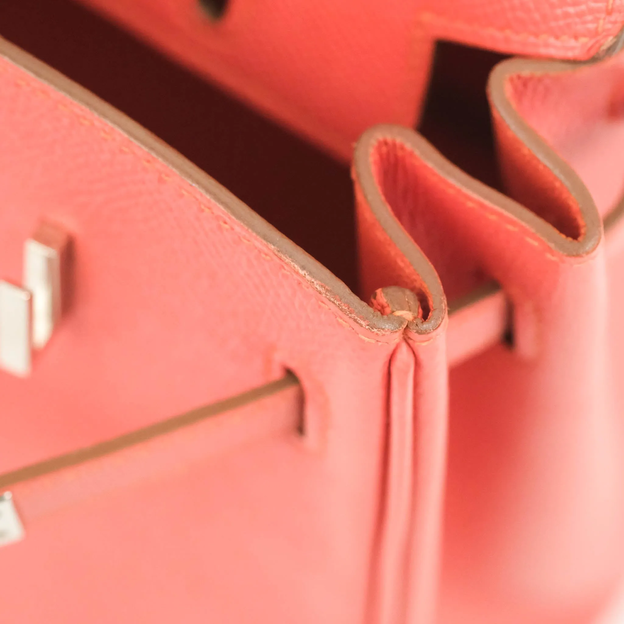 Hermes Birkin 25 Flamingo Epsom Palladium Hardware