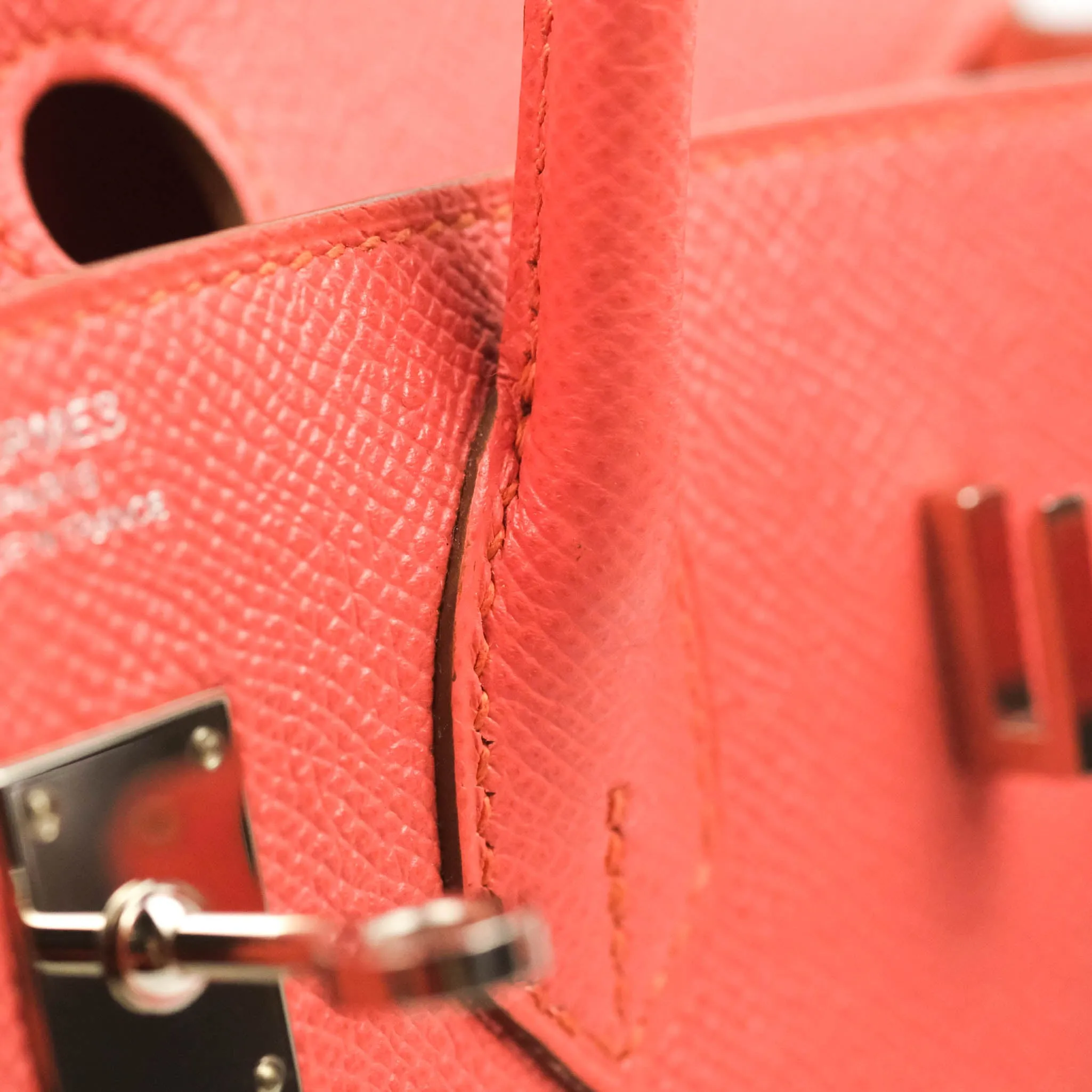 Hermes Birkin 25 Flamingo Epsom Palladium Hardware