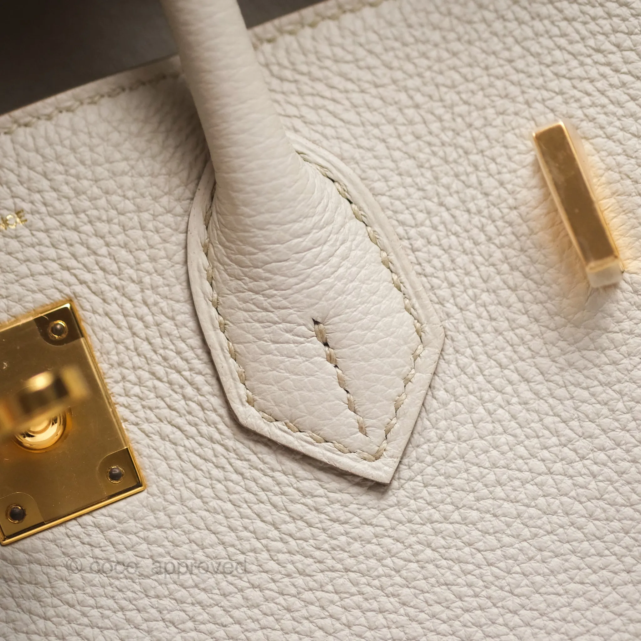 Hermes Birkin 25 Retourne Beton 8L Togo Gold Hardware