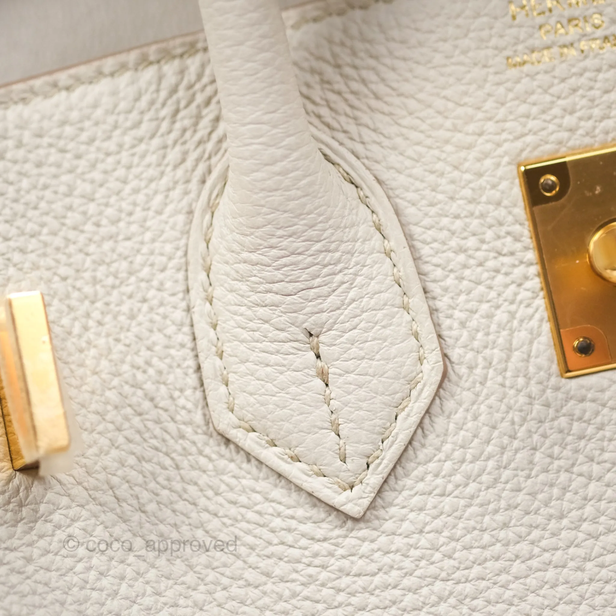 Hermes Birkin 25 Retourne Beton 8L Togo Gold Hardware