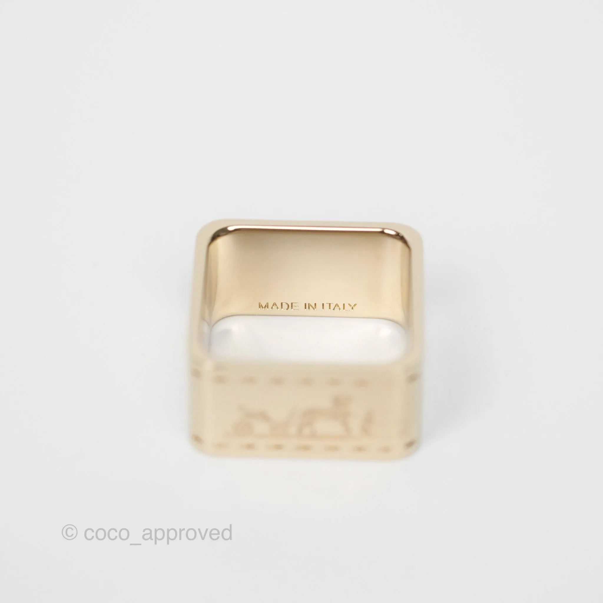 Hermes Bolduc Scarf 90 Ring Permabrass