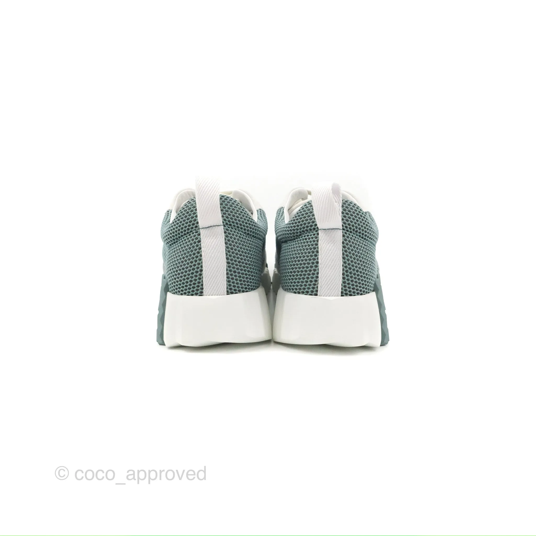 Hermes Bouncing Sneaker Vert D'eau/White Size 38
