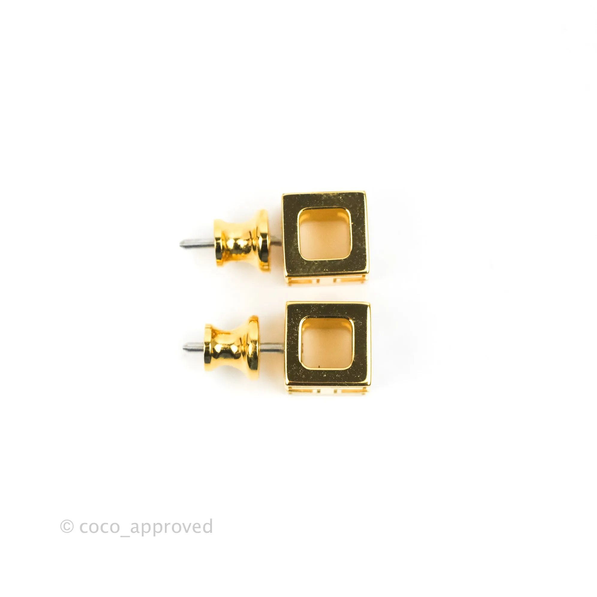 Hermes Cage D'H Earrings White Gold Hardware