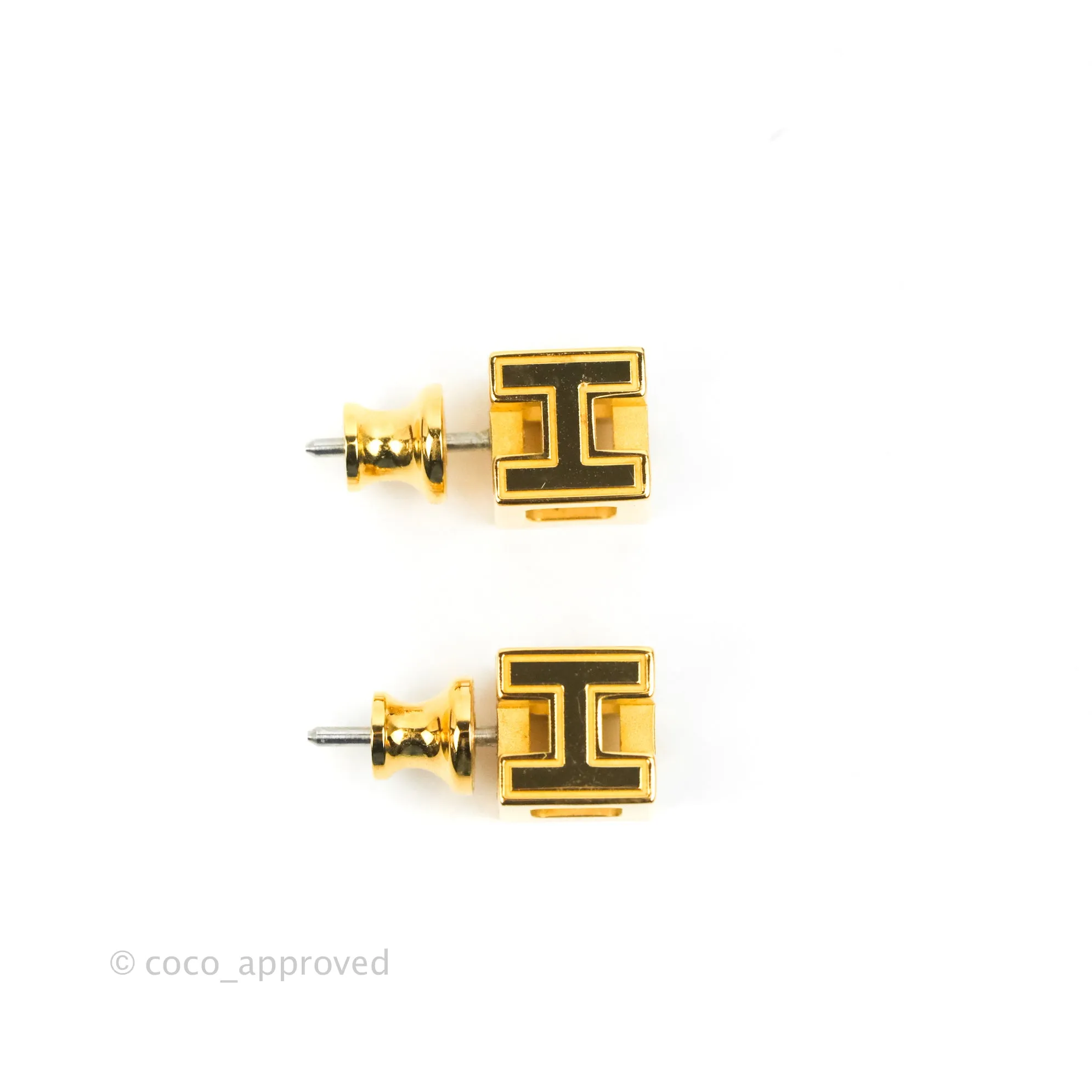 Hermes Cage D'H Earrings White Gold Hardware