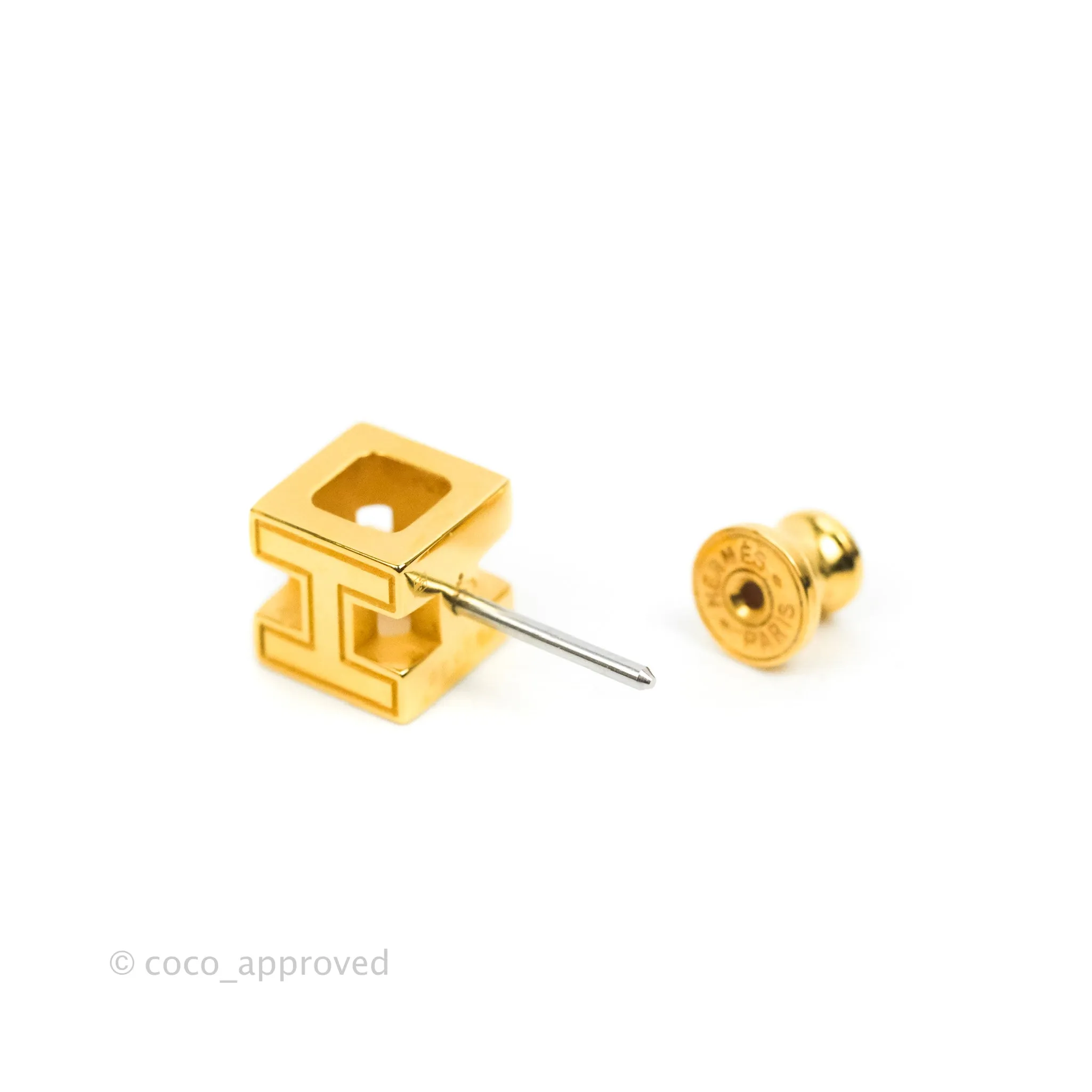 Hermes Cage D'H Earrings White Gold Hardware