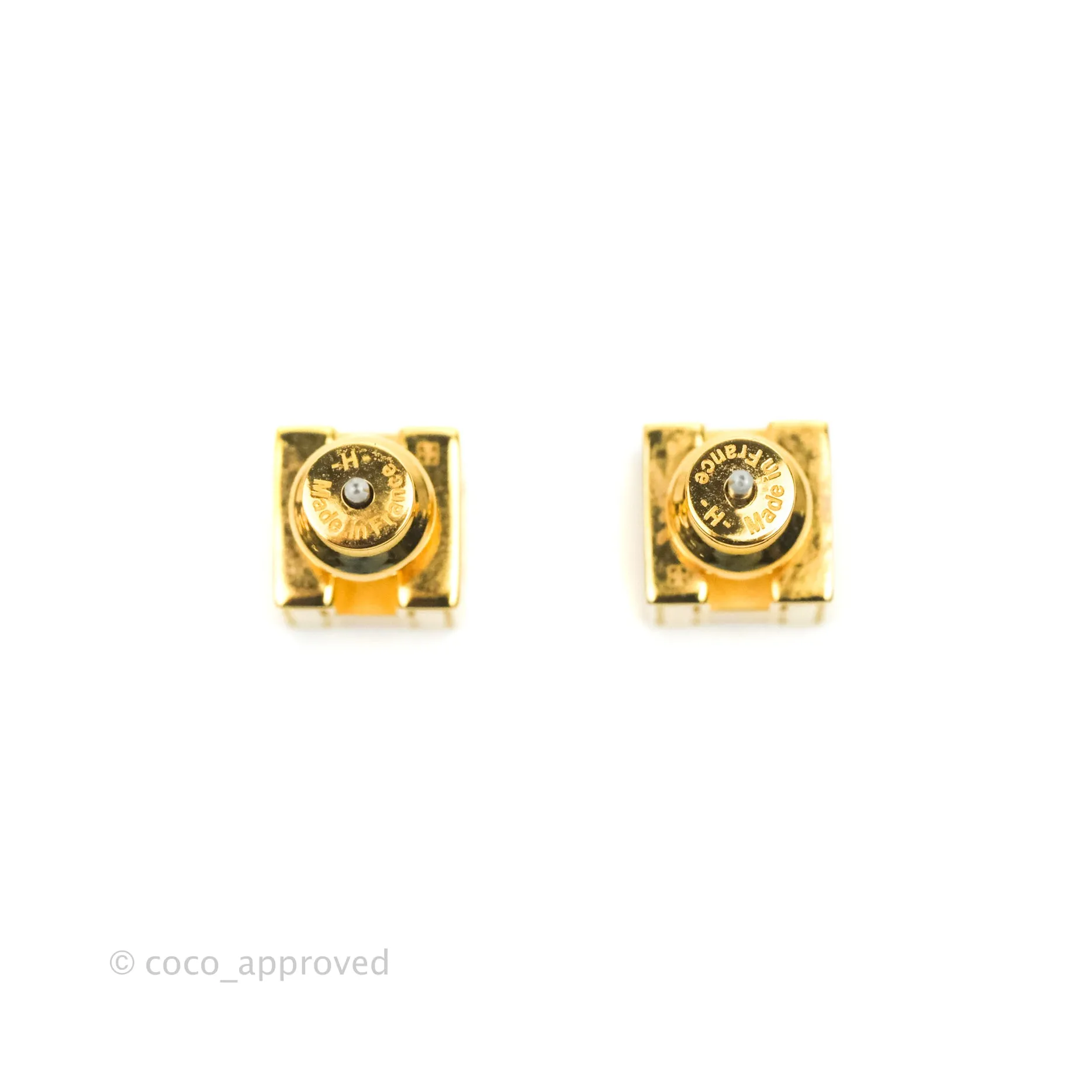 Hermes Cage D'H Earrings White Gold Hardware