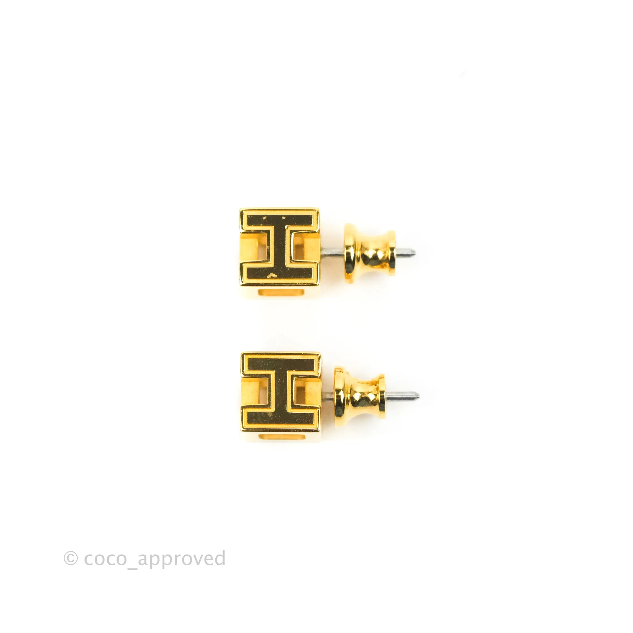 Hermes Cage D'H Earrings White Gold Hardware