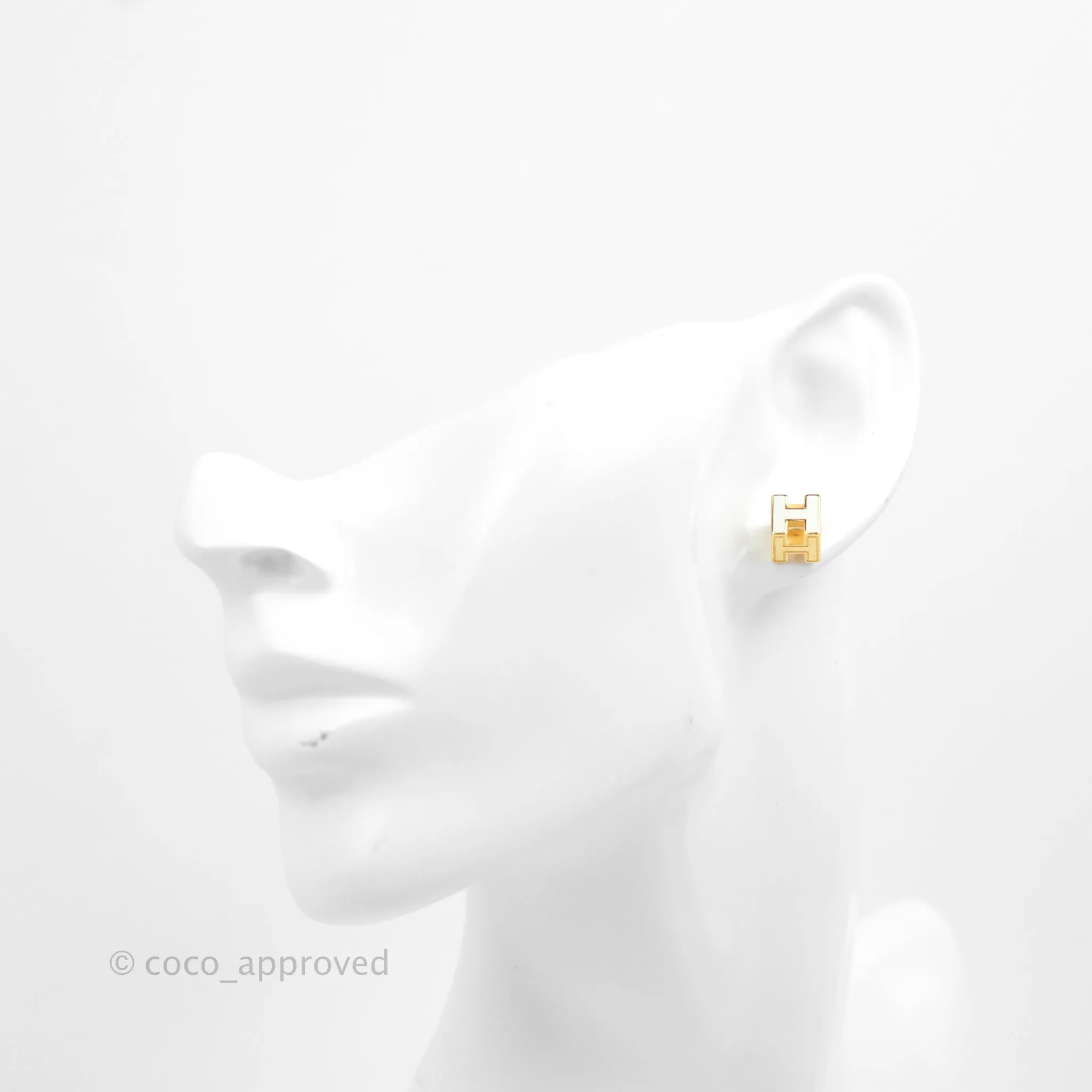 Hermes Cage D'H Earrings White Gold Hardware