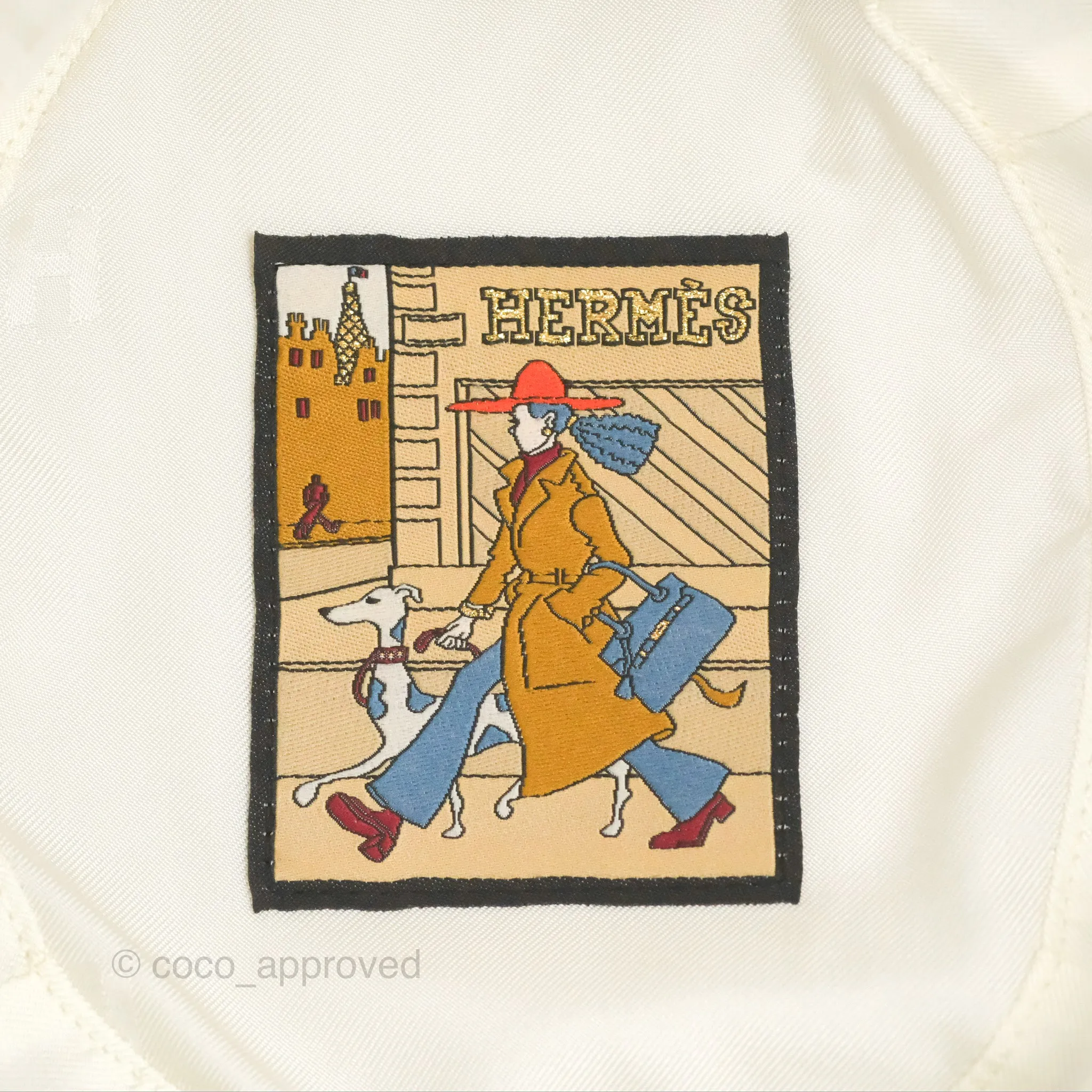 Hermes Calvi Bucket Hat Blanc Casse Deerskin=