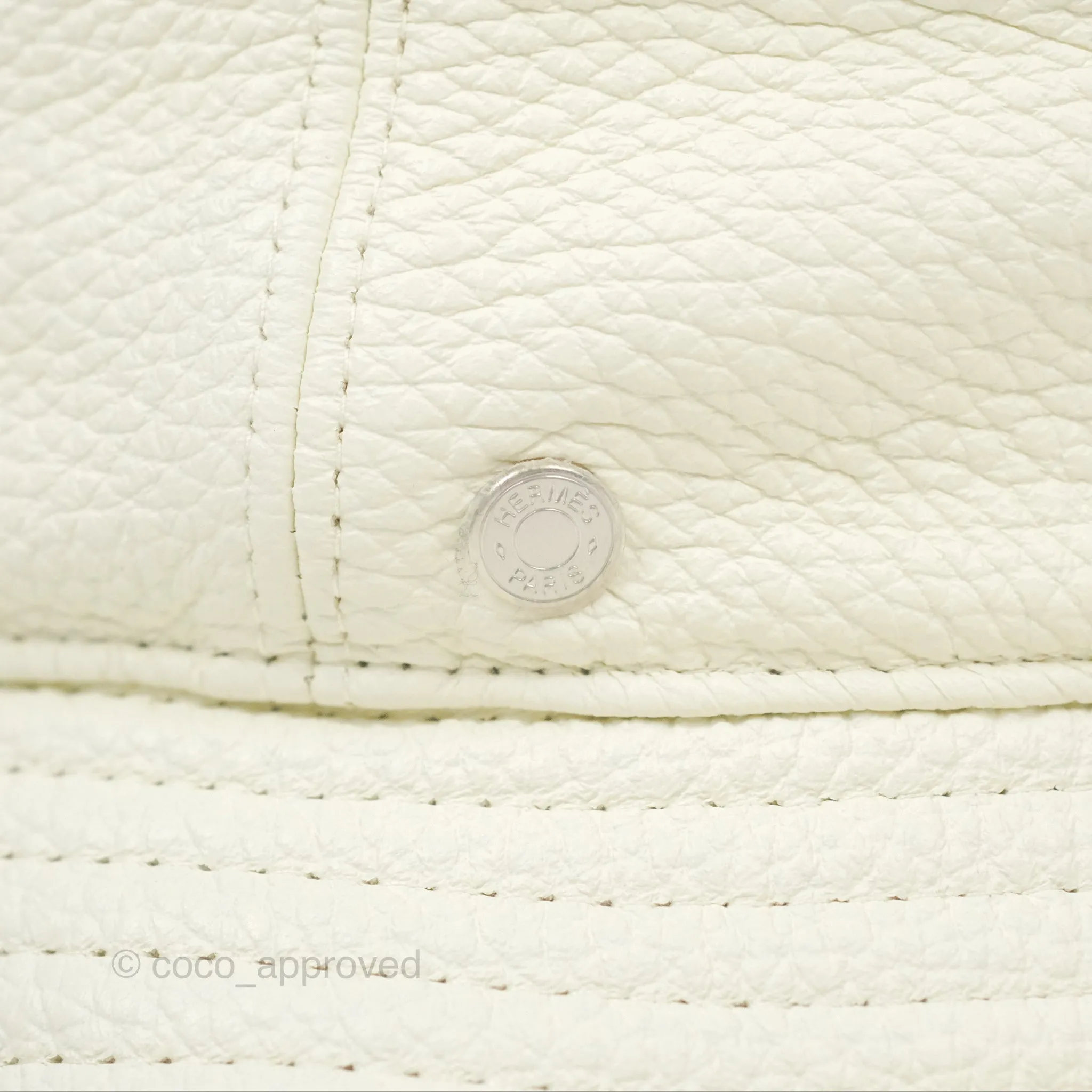 Hermes Calvi Bucket Hat Blanc Casse Deerskin=