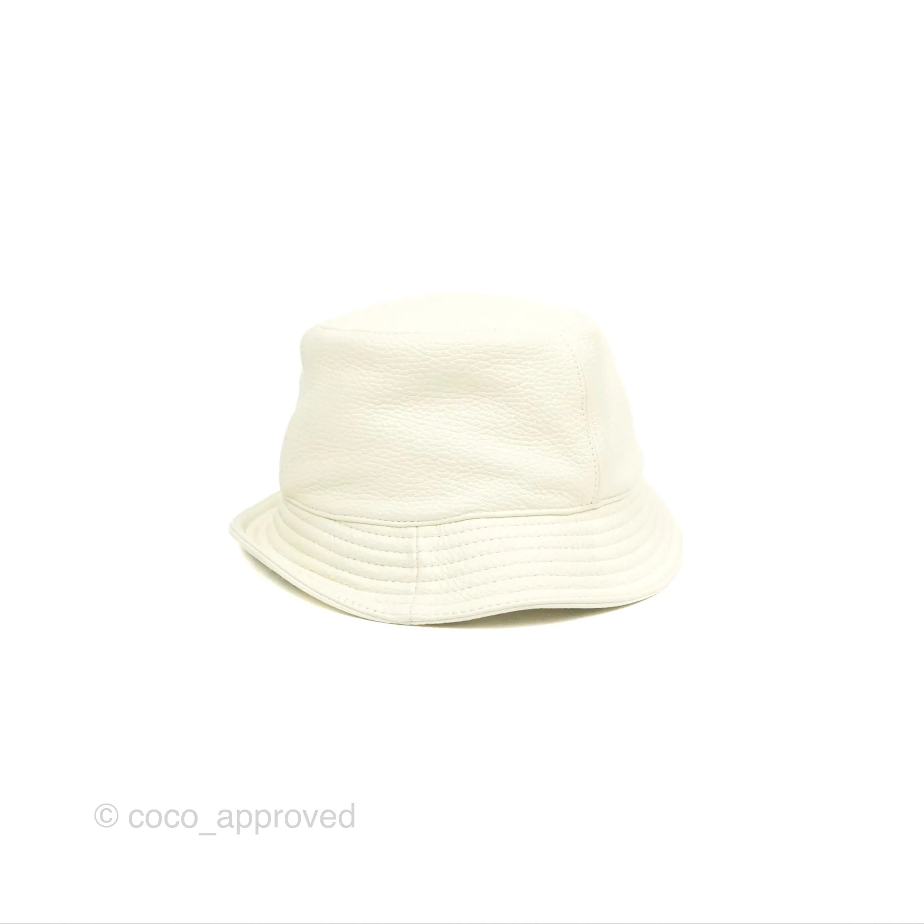 Hermes Calvi Bucket Hat Blanc Casse Deerskin=