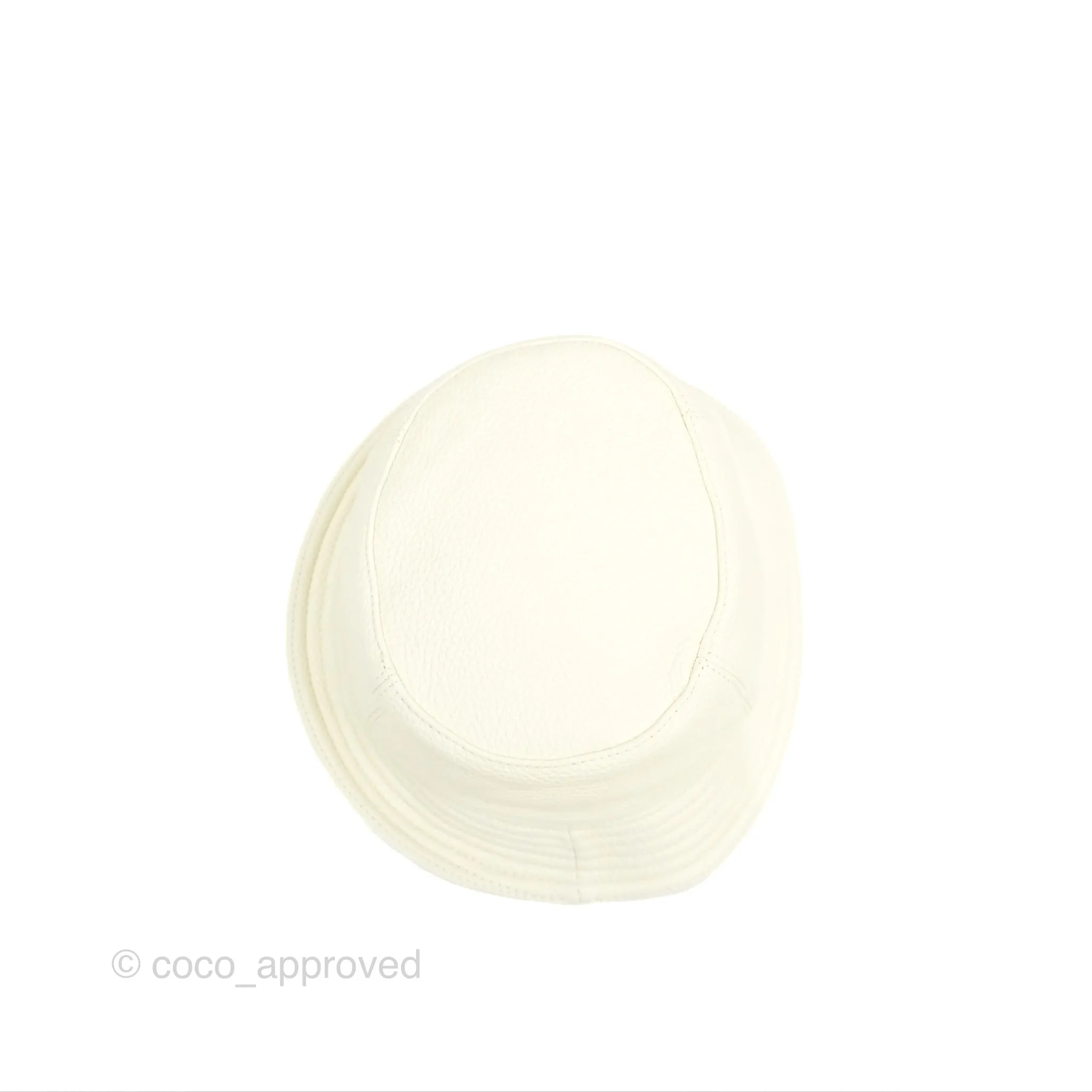 Hermes Calvi Bucket Hat Blanc Casse Deerskin=
